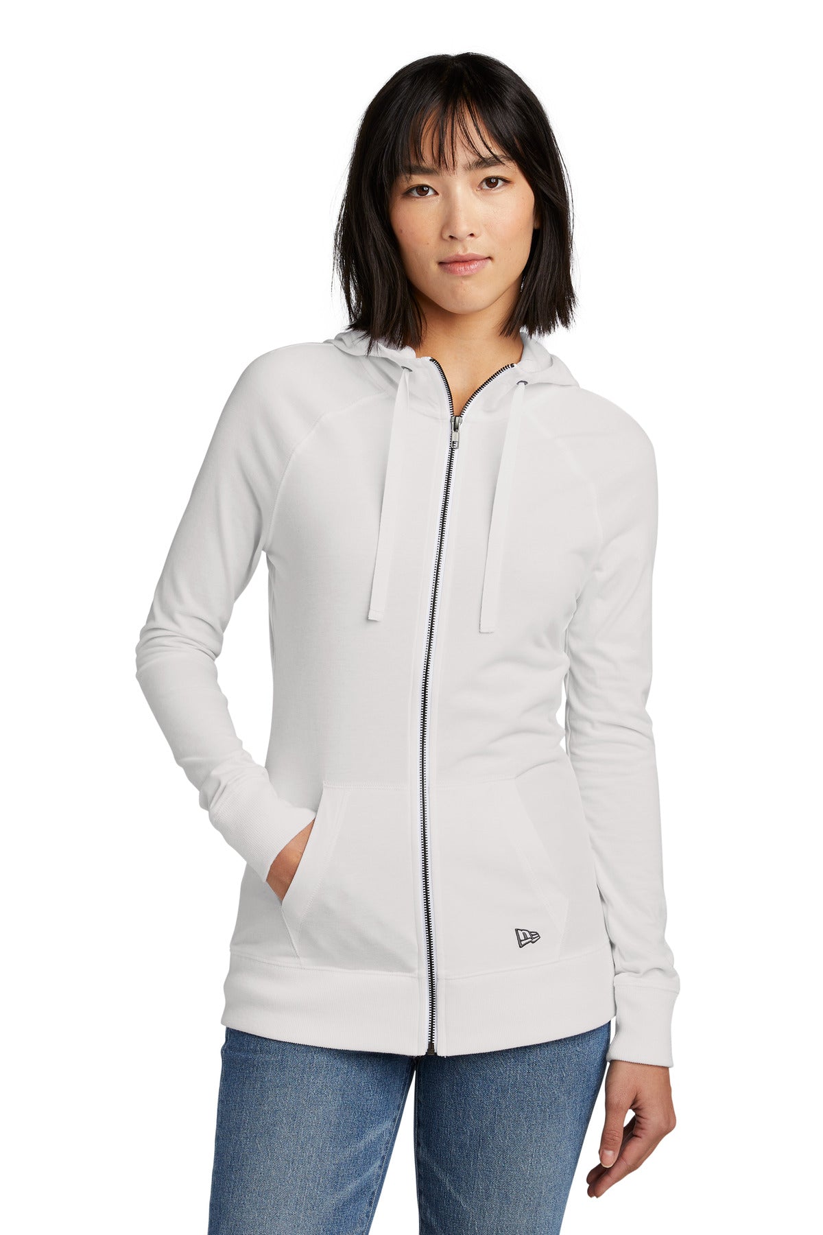 New Era? Women's Sueded Cotton Blend Full-Zip Hoodie. LNEA122