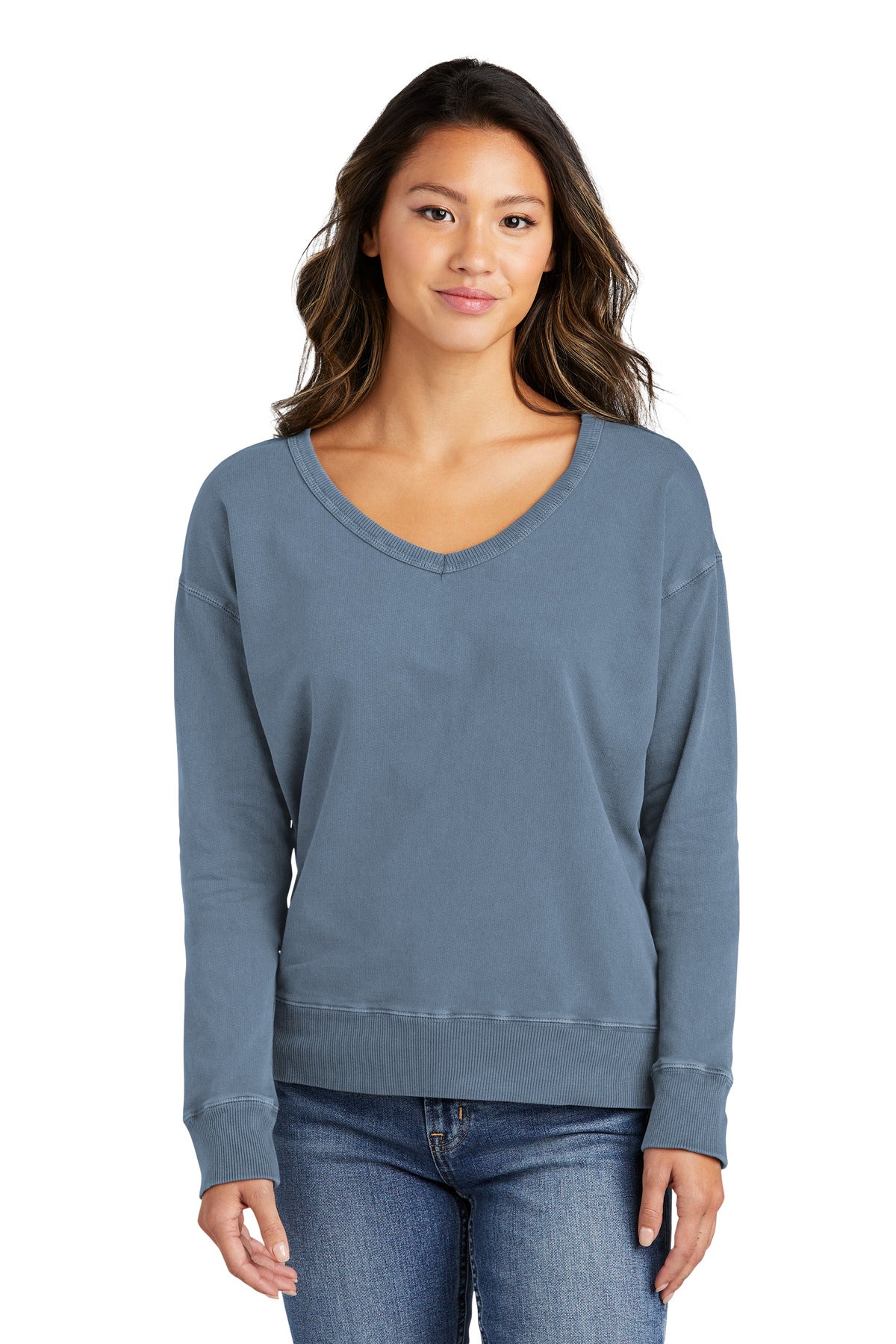 Port & Company? Women's Beach Wash? Garment-Dyed V-Neck Sweatshirt LPC098V