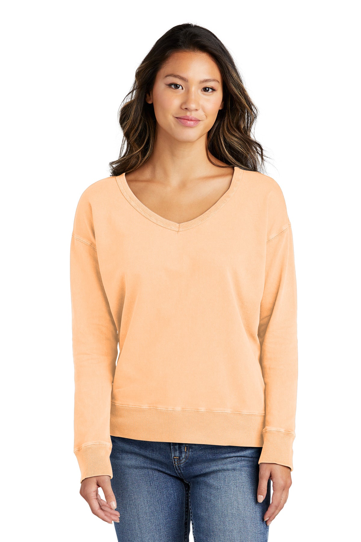 Port & Company? Women's Beach Wash? Garment-Dyed V-Neck Sweatshirt LPC098V