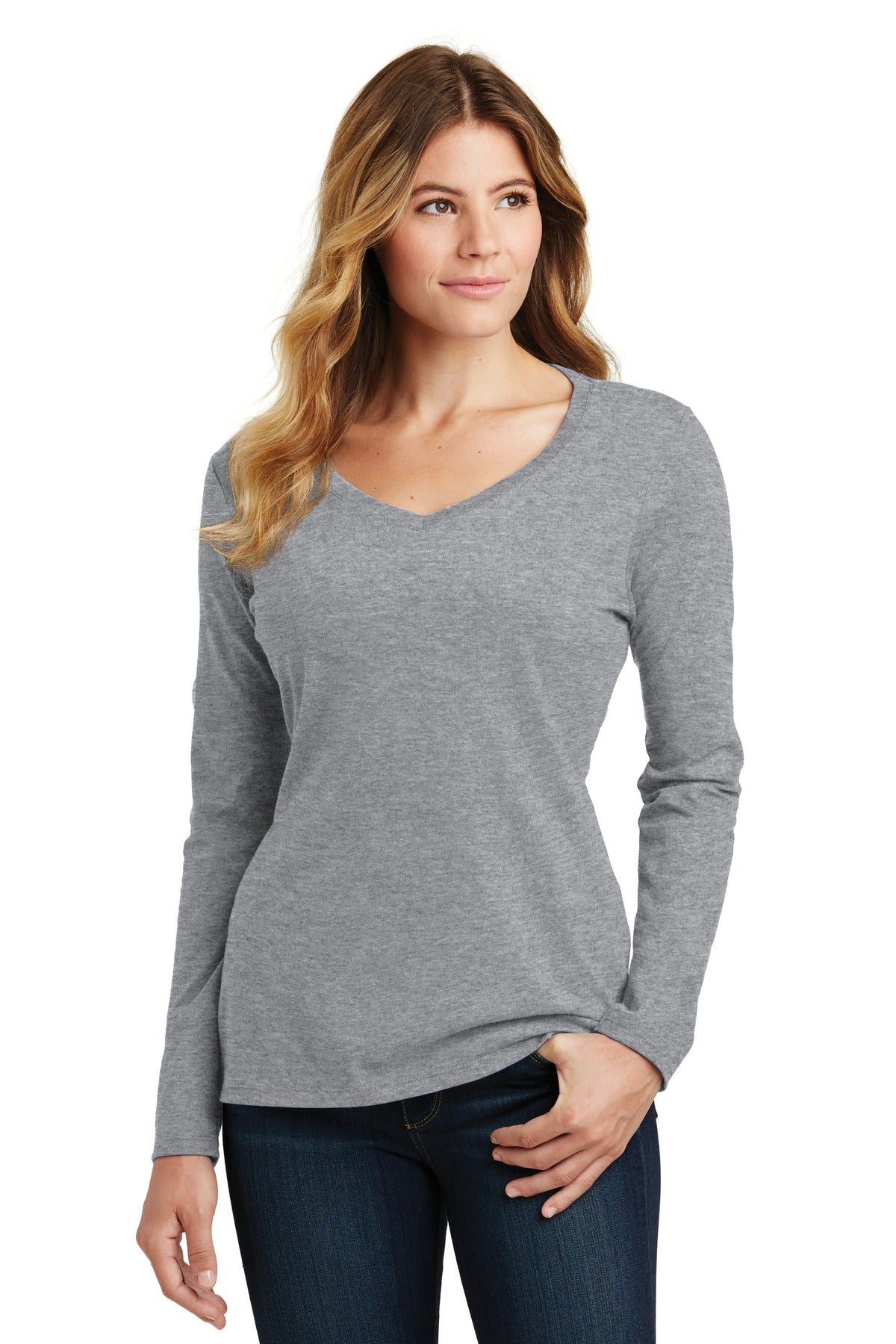 Port & Company? Women's Long Sleeve Fan Favorite V-Neck Tee. LPC450VLS