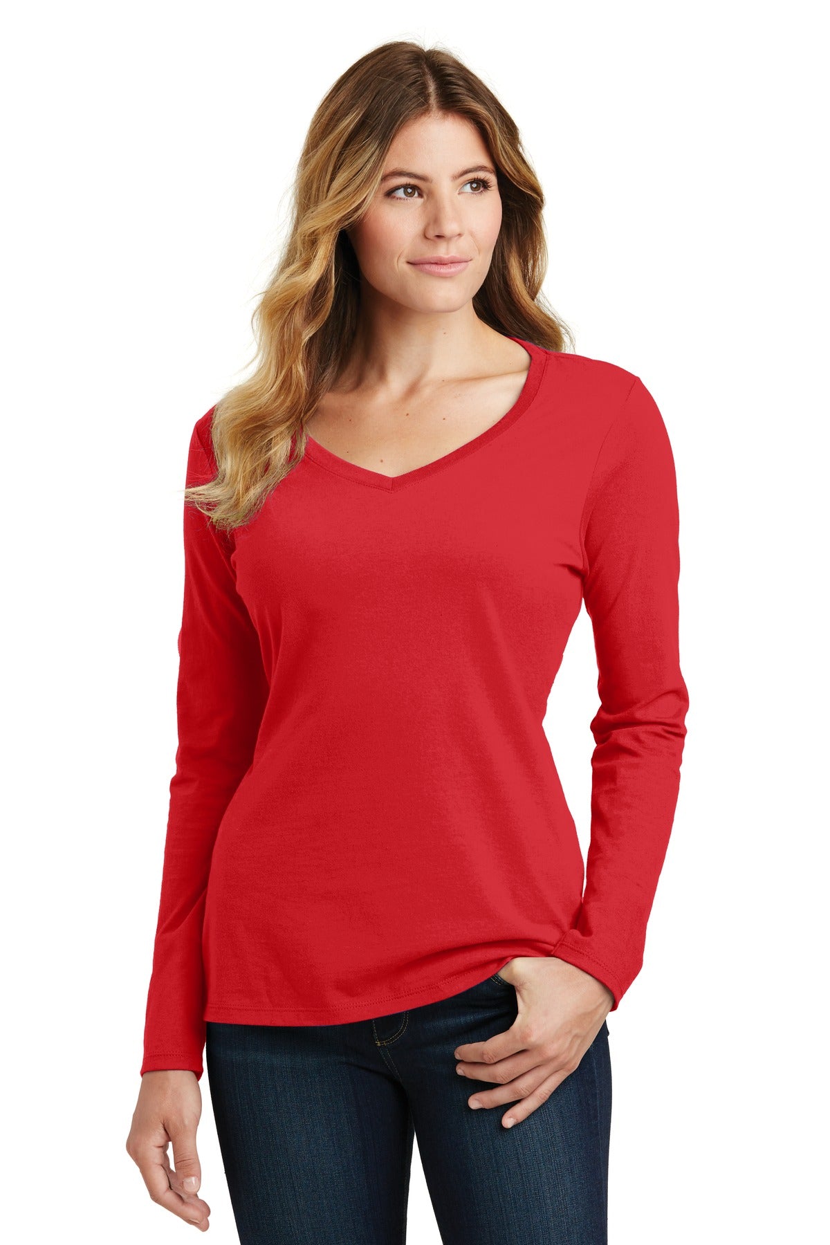 Port & Company? Women's Long Sleeve Fan Favorite V-Neck Tee. LPC450VLS