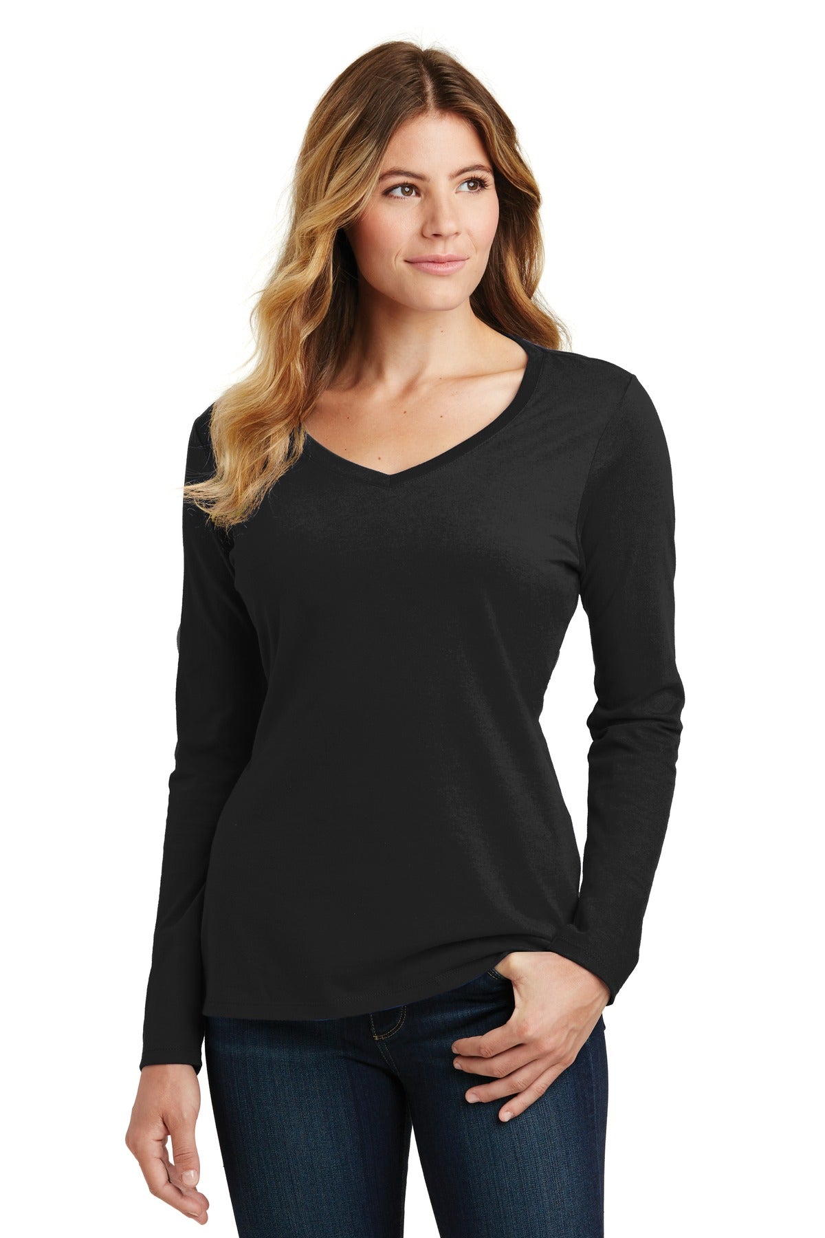 Port & Company? Women's Long Sleeve Fan Favorite V-Neck Tee. LPC450VLS