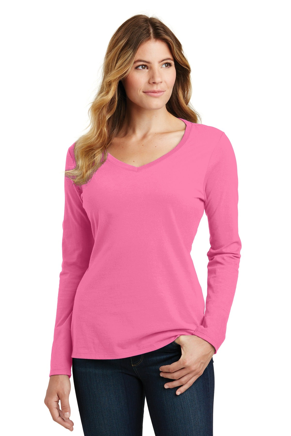 Port & Company? Women's Long Sleeve Fan Favorite V-Neck Tee. LPC450VLS