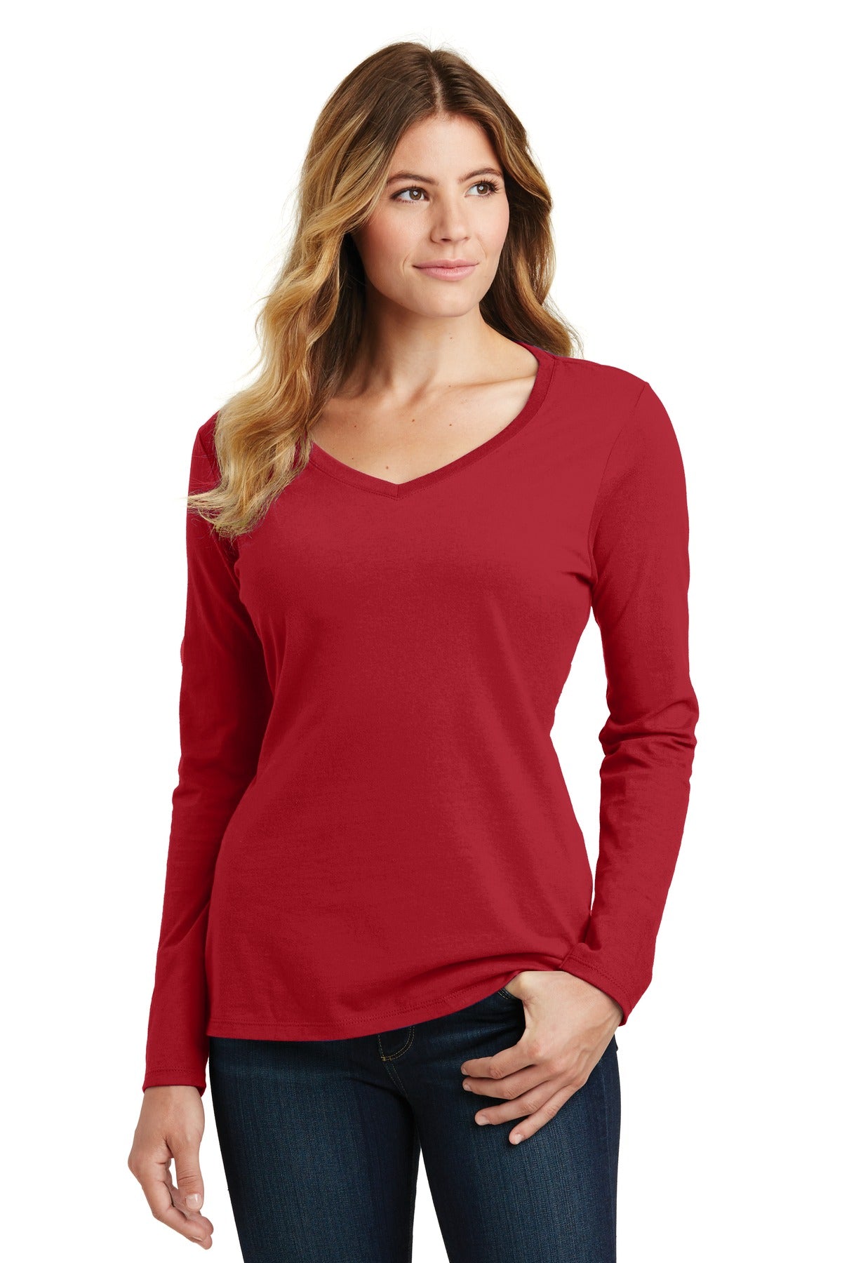 Port & Company? Women's Long Sleeve Fan Favorite V-Neck Tee. LPC450VLS