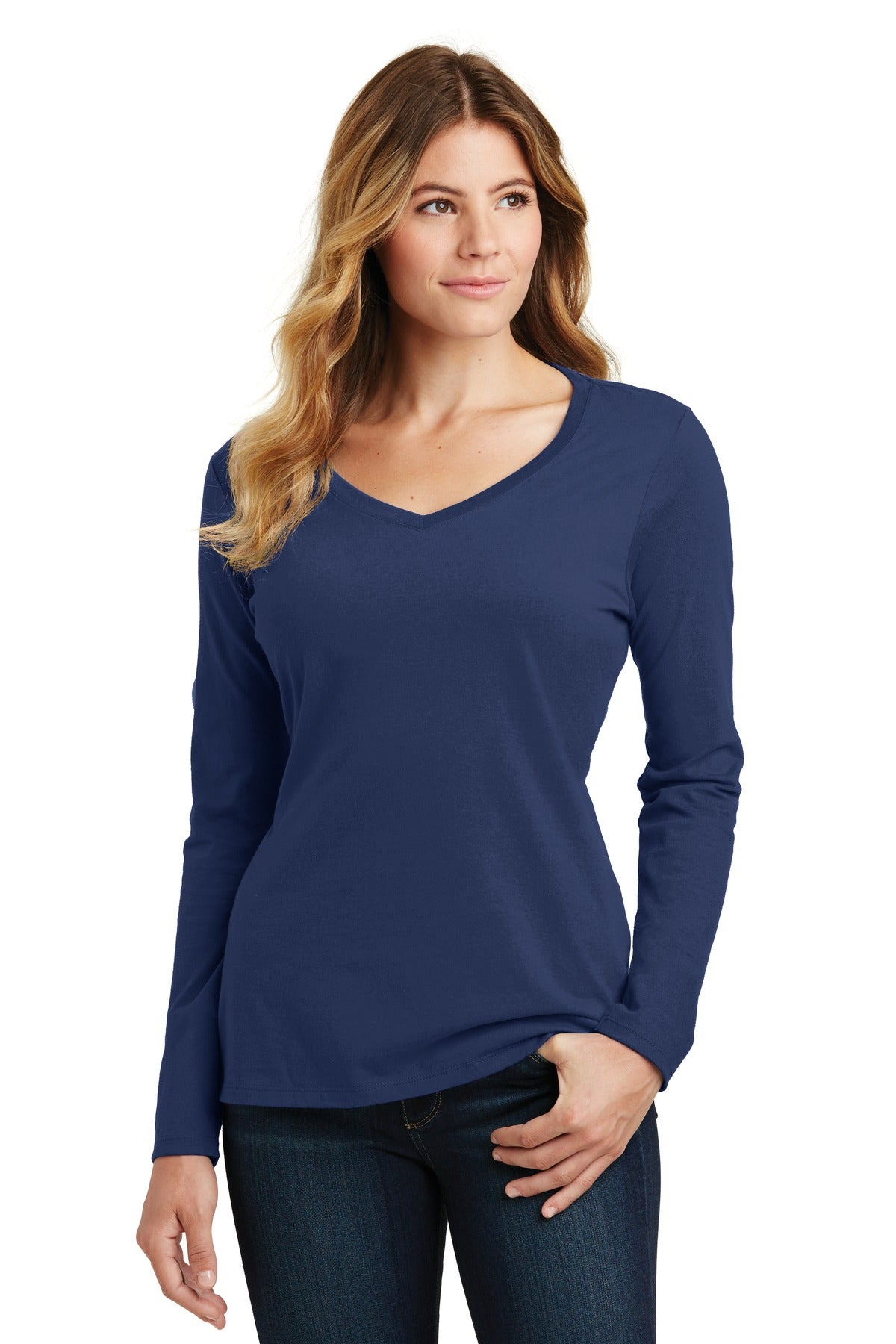 Port & Company? Women's Long Sleeve Fan Favorite V-Neck Tee. LPC450VLS