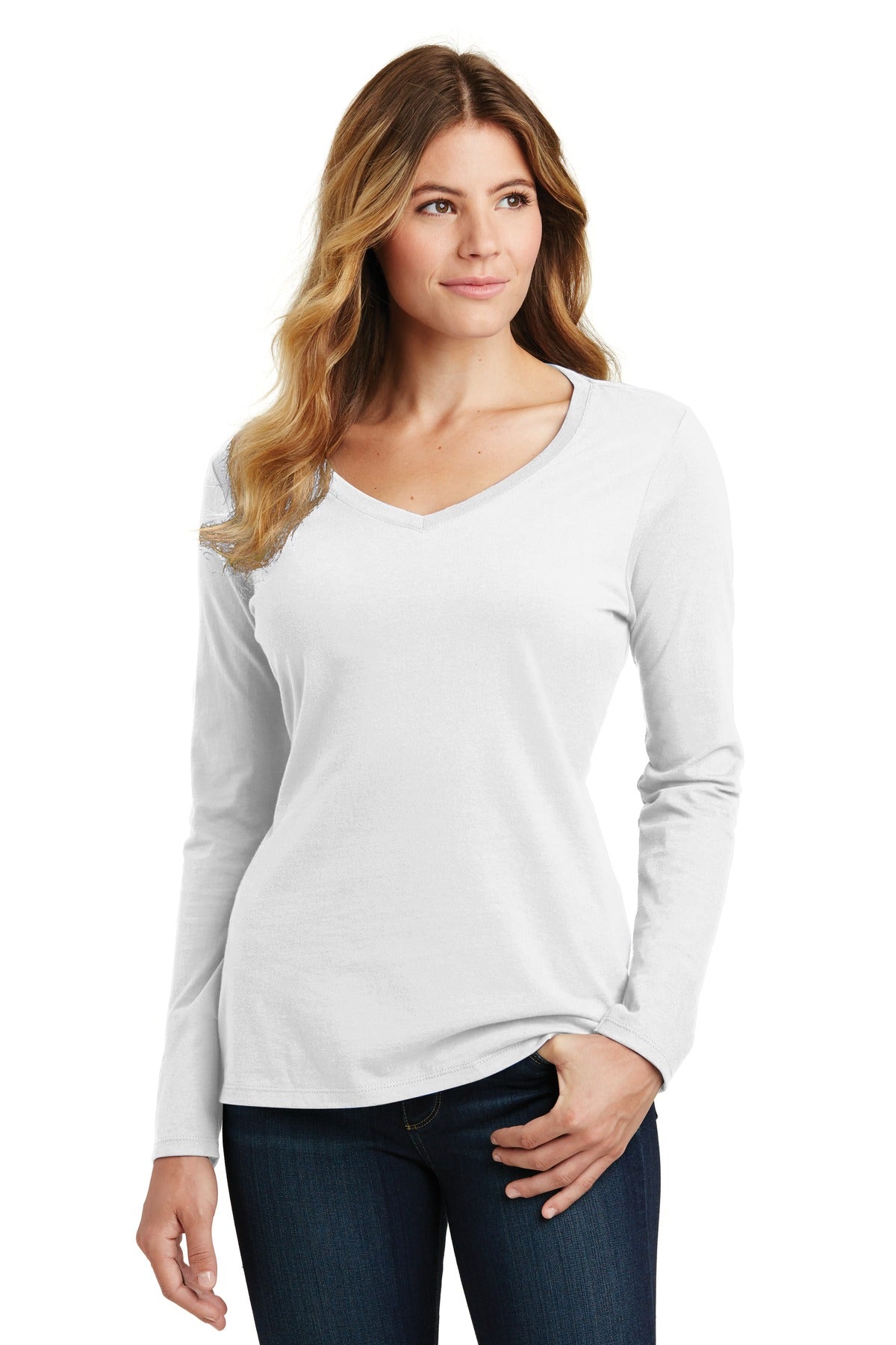 Port & Company? Women's Long Sleeve Fan Favorite V-Neck Tee. LPC450VLS