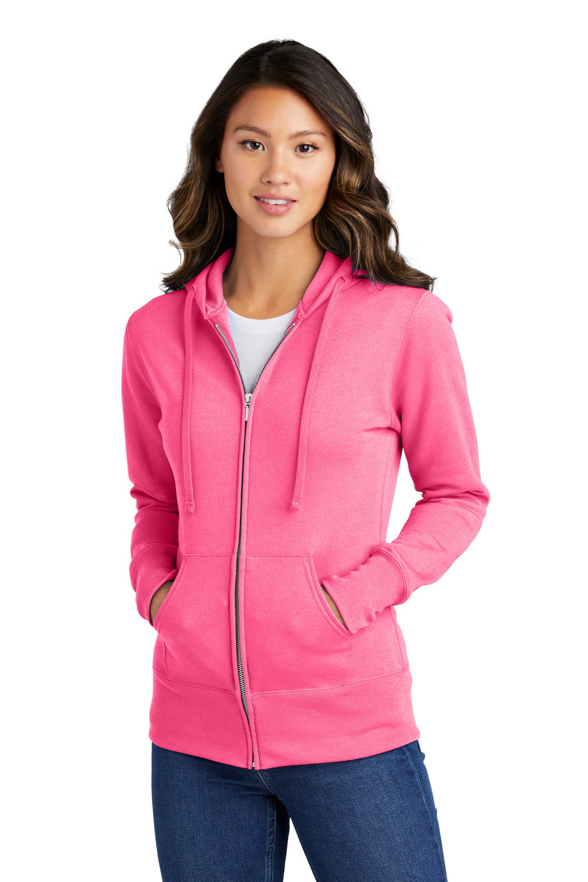 Port & Company? Women's Core Fleece Full-Zip Hooded Sweatshirt. LPC78ZH