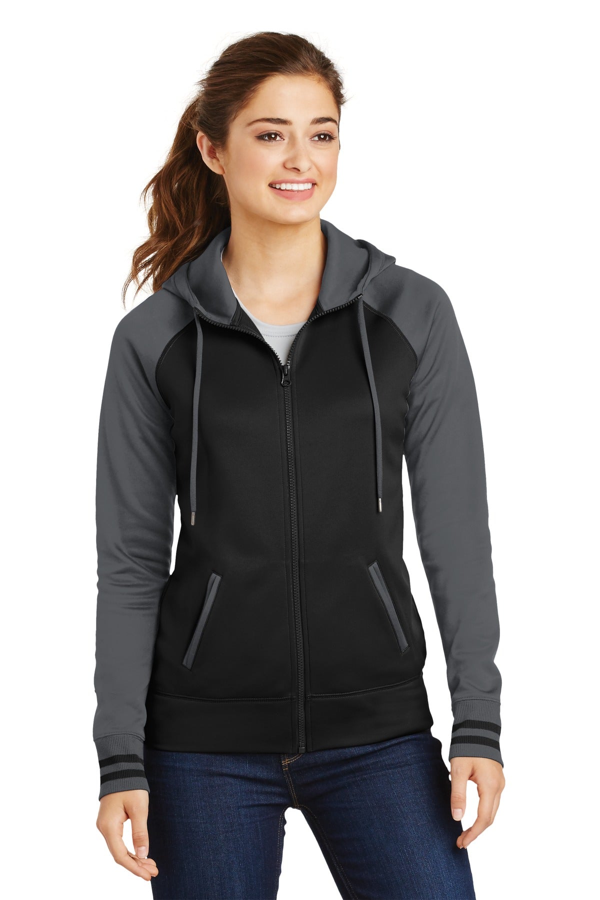 Sport-Tek? Women's Sport-Wick? Varsity Fleece Full-Zip Hooded Jacket. LST236