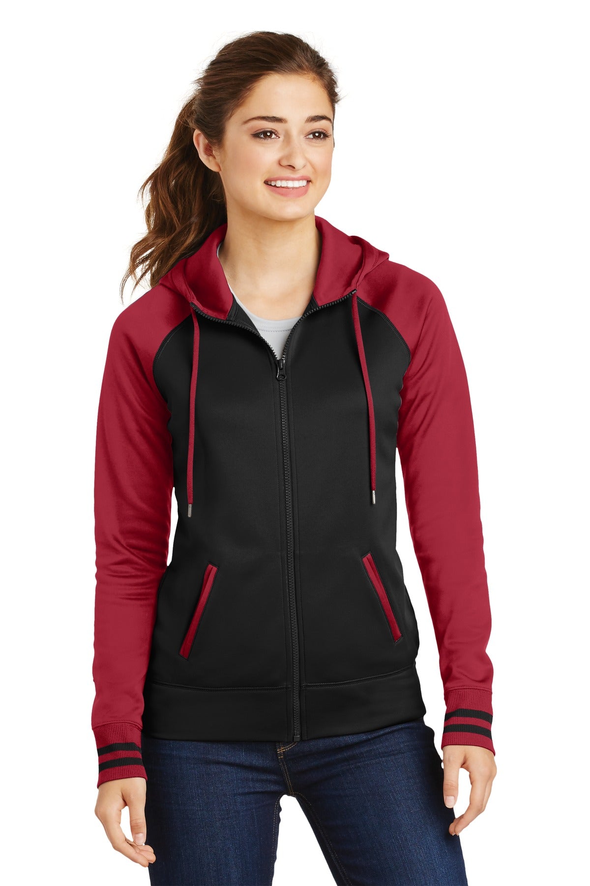 Sport-Tek? Women's Sport-Wick? Varsity Fleece Full-Zip Hooded Jacket. LST236