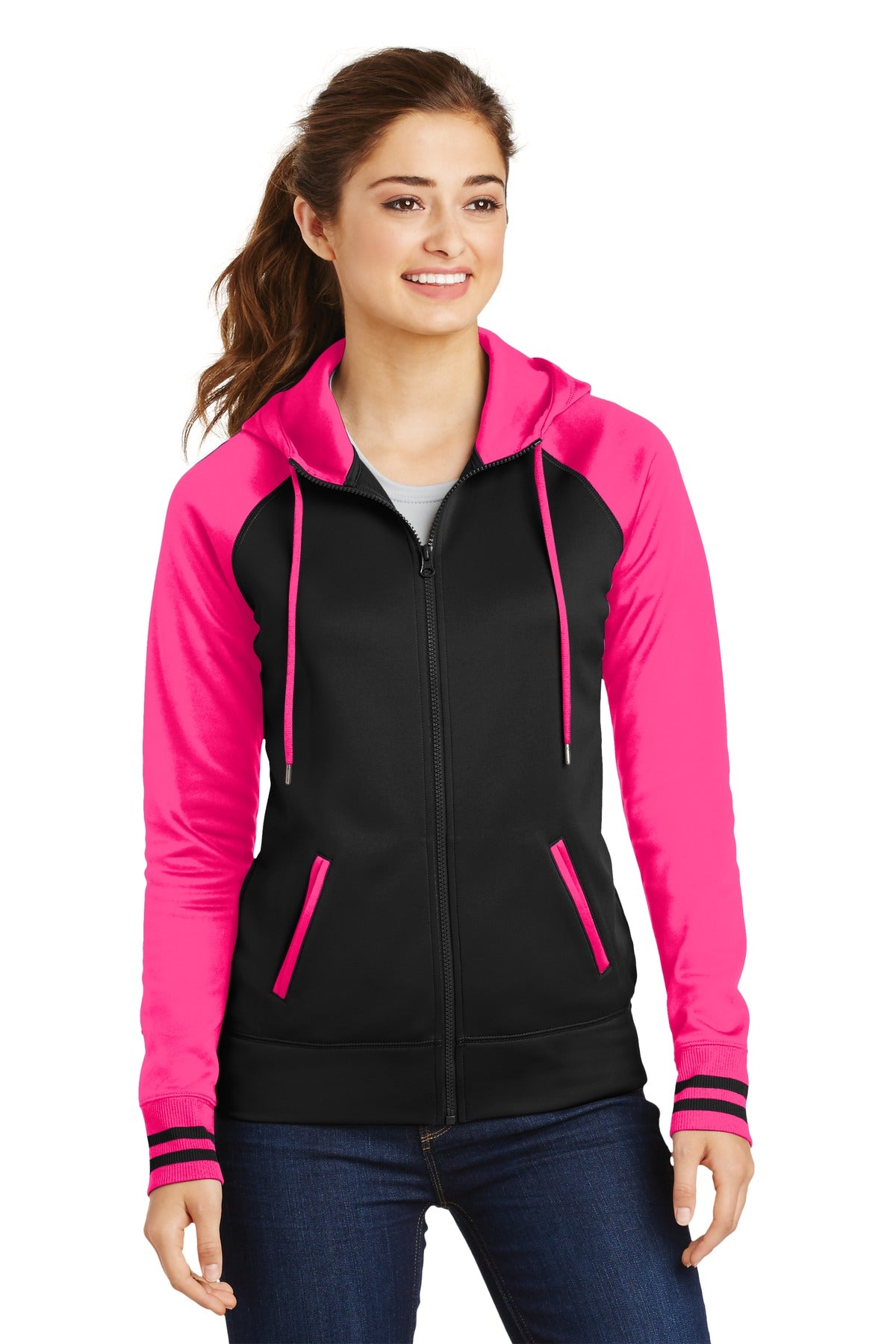 Sport-Tek? Women's Sport-Wick? Varsity Fleece Full-Zip Hooded Jacket. LST236