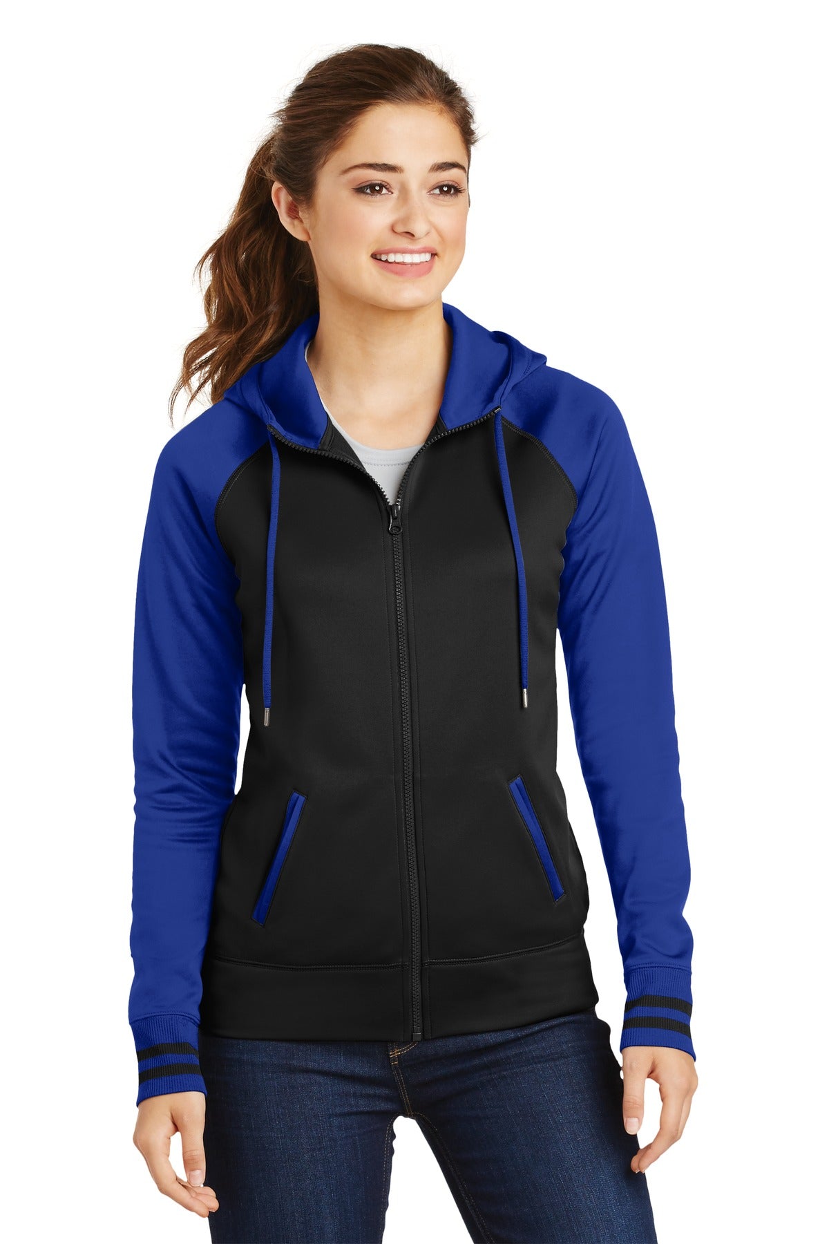 Sport-Tek? Women's Sport-Wick? Varsity Fleece Full-Zip Hooded Jacket. LST236