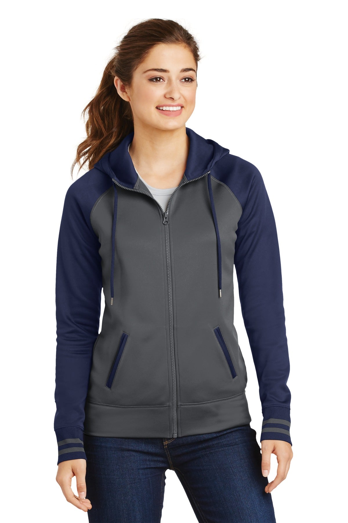 Sport-Tek? Women's Sport-Wick? Varsity Fleece Full-Zip Hooded Jacket. LST236