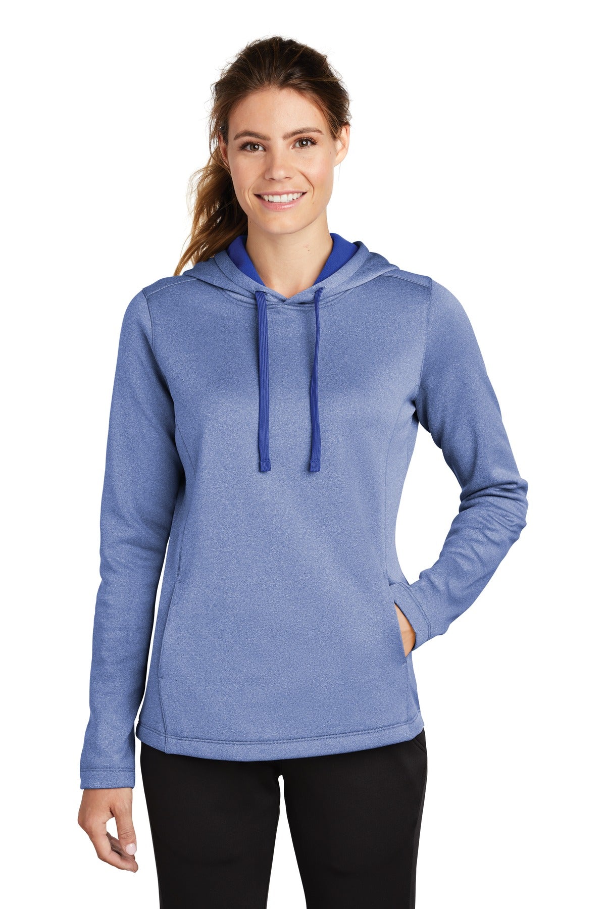 Sport-Tek ? Women's PosiCharge ? Sport-Wick ? Heather Fleece Hooded Pullover. LST264