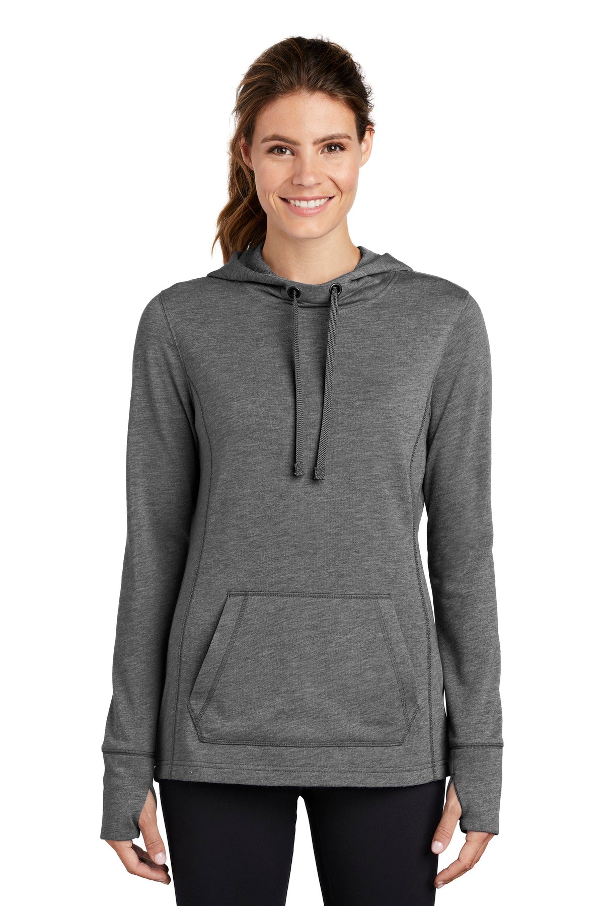 Sport-Tek ? Women's PosiCharge ? Tri-Blend Wicking Fleece Hooded Pullover. LST296