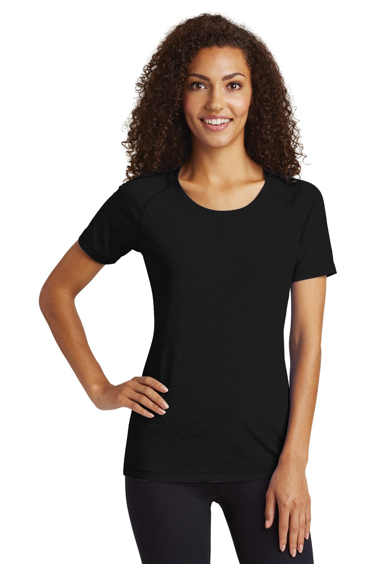 Sport-Tek ? Women's PosiCharge ? Tri-Blend Wicking Scoop Neck Raglan Tee. LST400