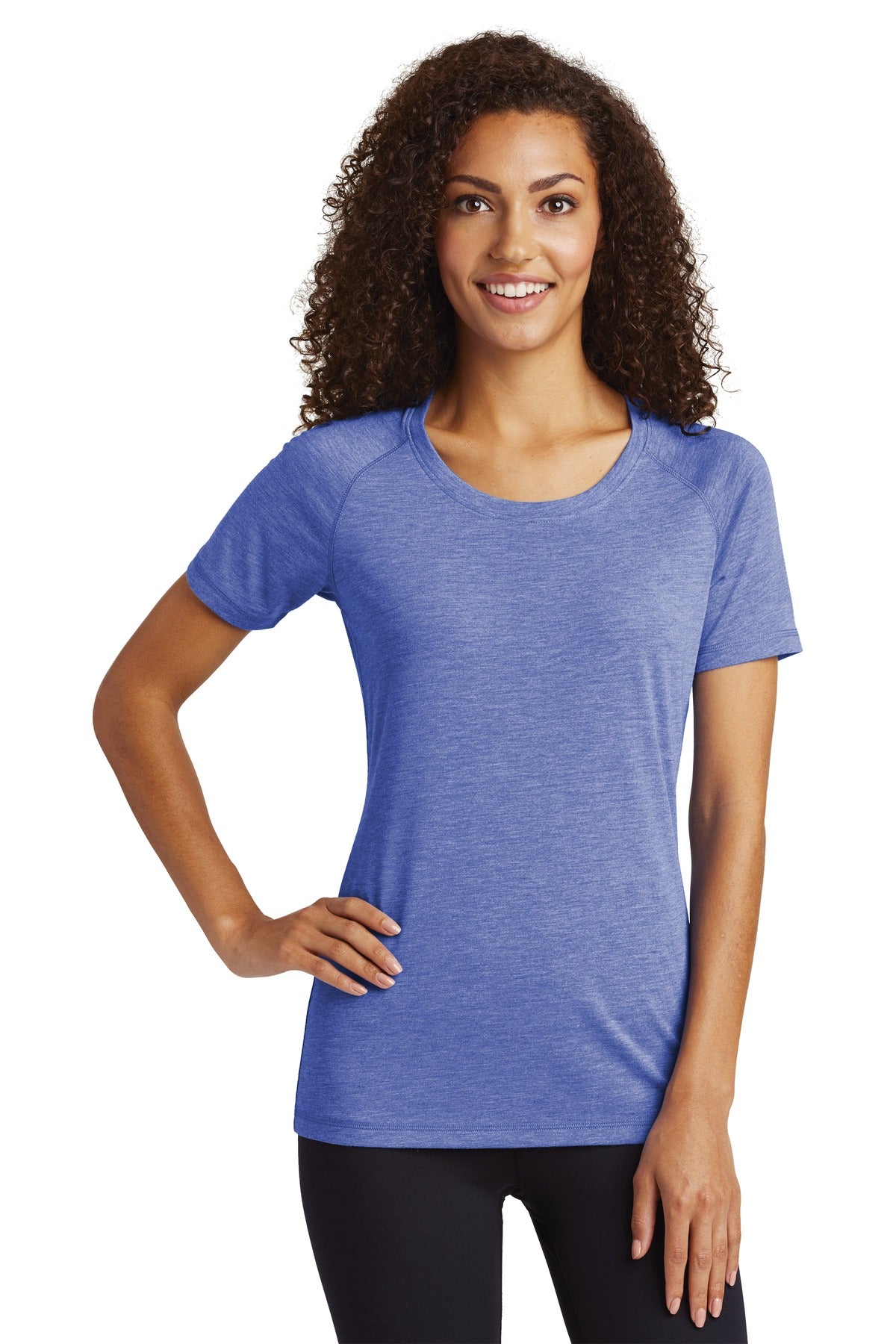 Sport-Tek ? Women's PosiCharge ? Tri-Blend Wicking Scoop Neck Raglan Tee. LST400