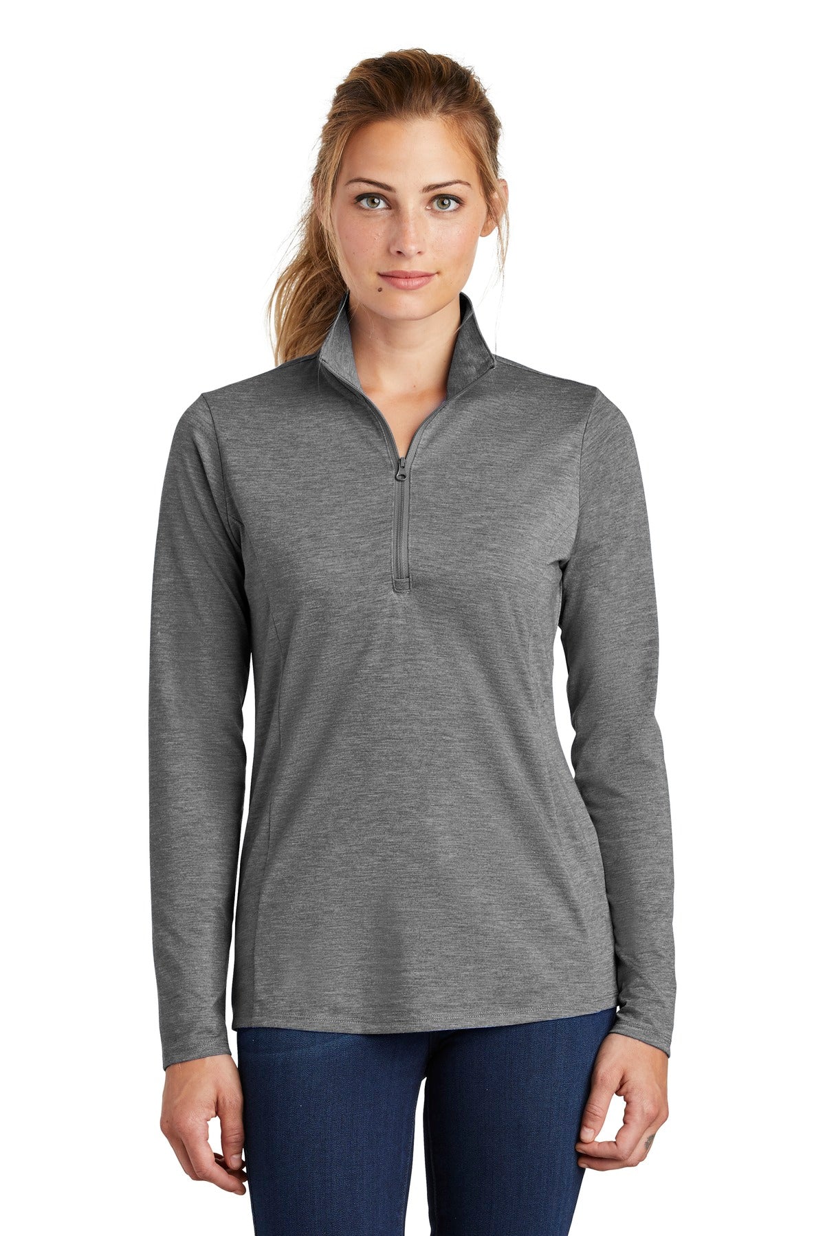 Sport-Tek ? Women's PosiCharge ? Tri-Blend Wicking 1/4-Zip Pullover. LST407