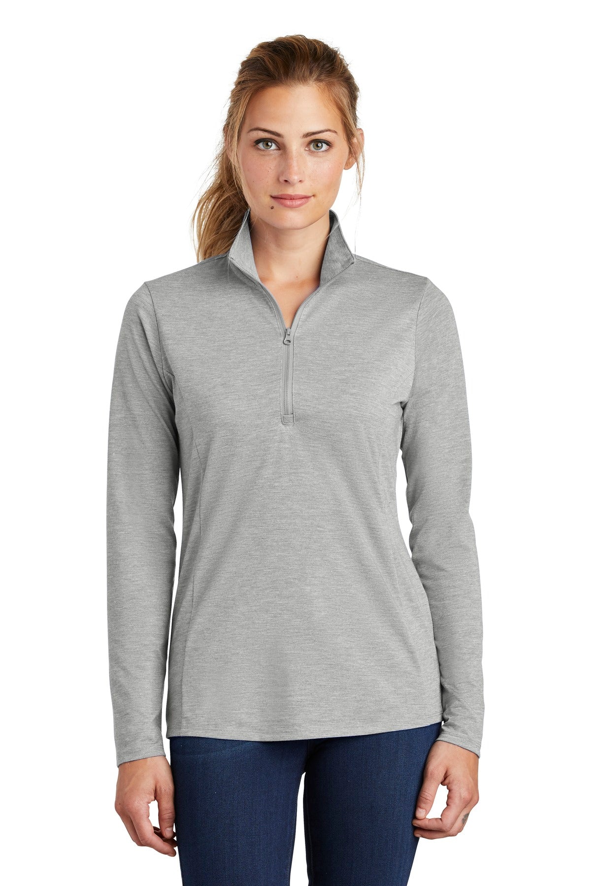 Sport-Tek ? Women's PosiCharge ? Tri-Blend Wicking 1/4-Zip Pullover. LST407