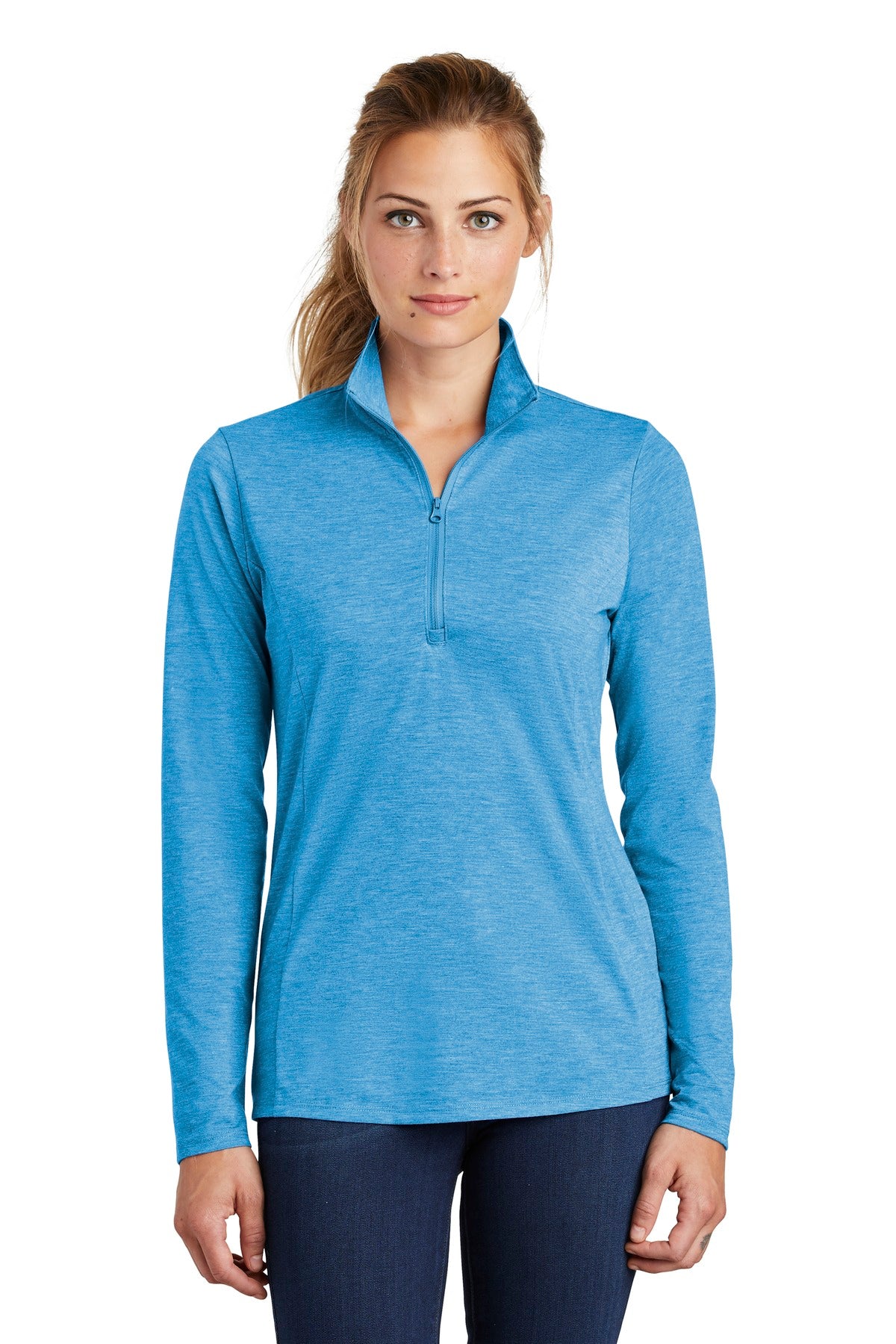 Sport-Tek ? Women's PosiCharge ? Tri-Blend Wicking 1/4-Zip Pullover. LST407