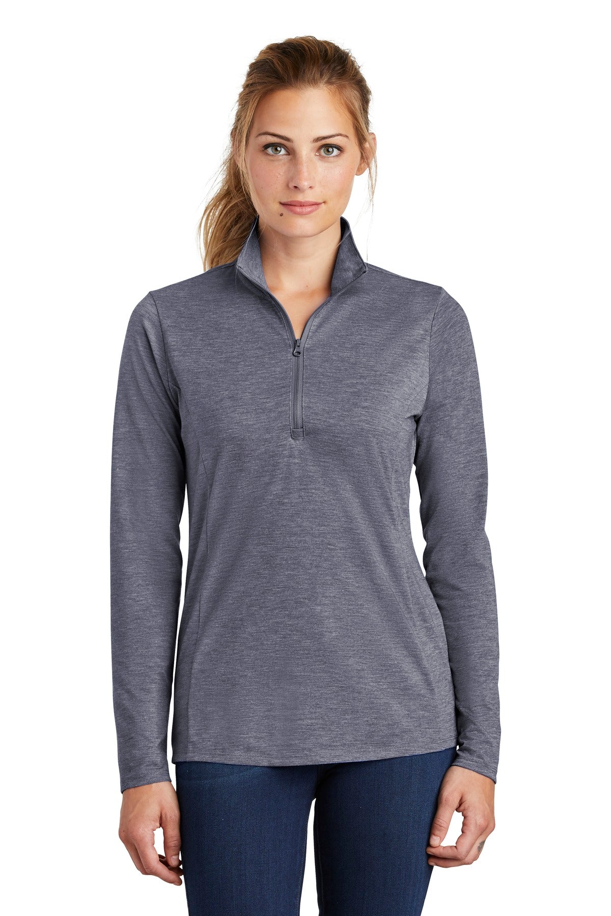 Sport-Tek ? Women's PosiCharge ? Tri-Blend Wicking 1/4-Zip Pullover. LST407