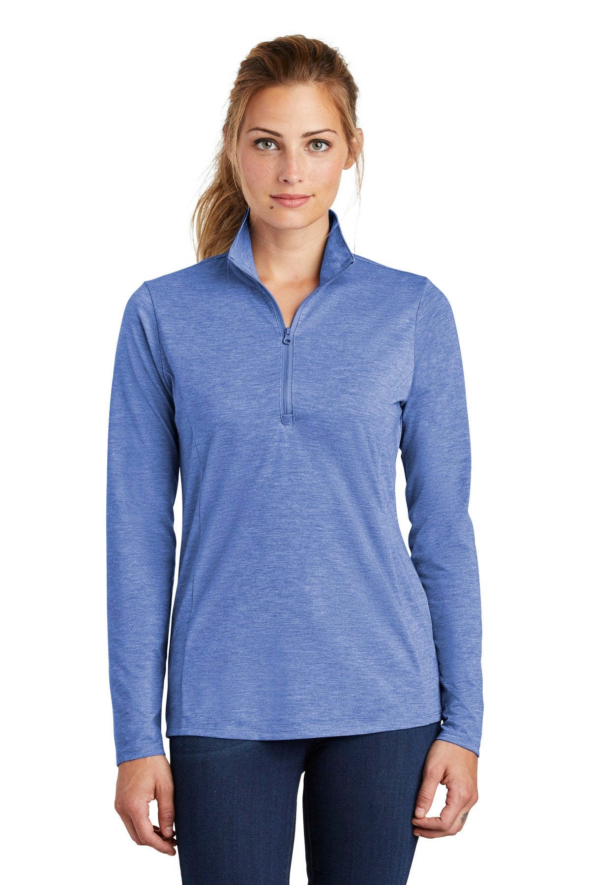 Sport-Tek ? Women's PosiCharge ? Tri-Blend Wicking 1/4-Zip Pullover. LST407