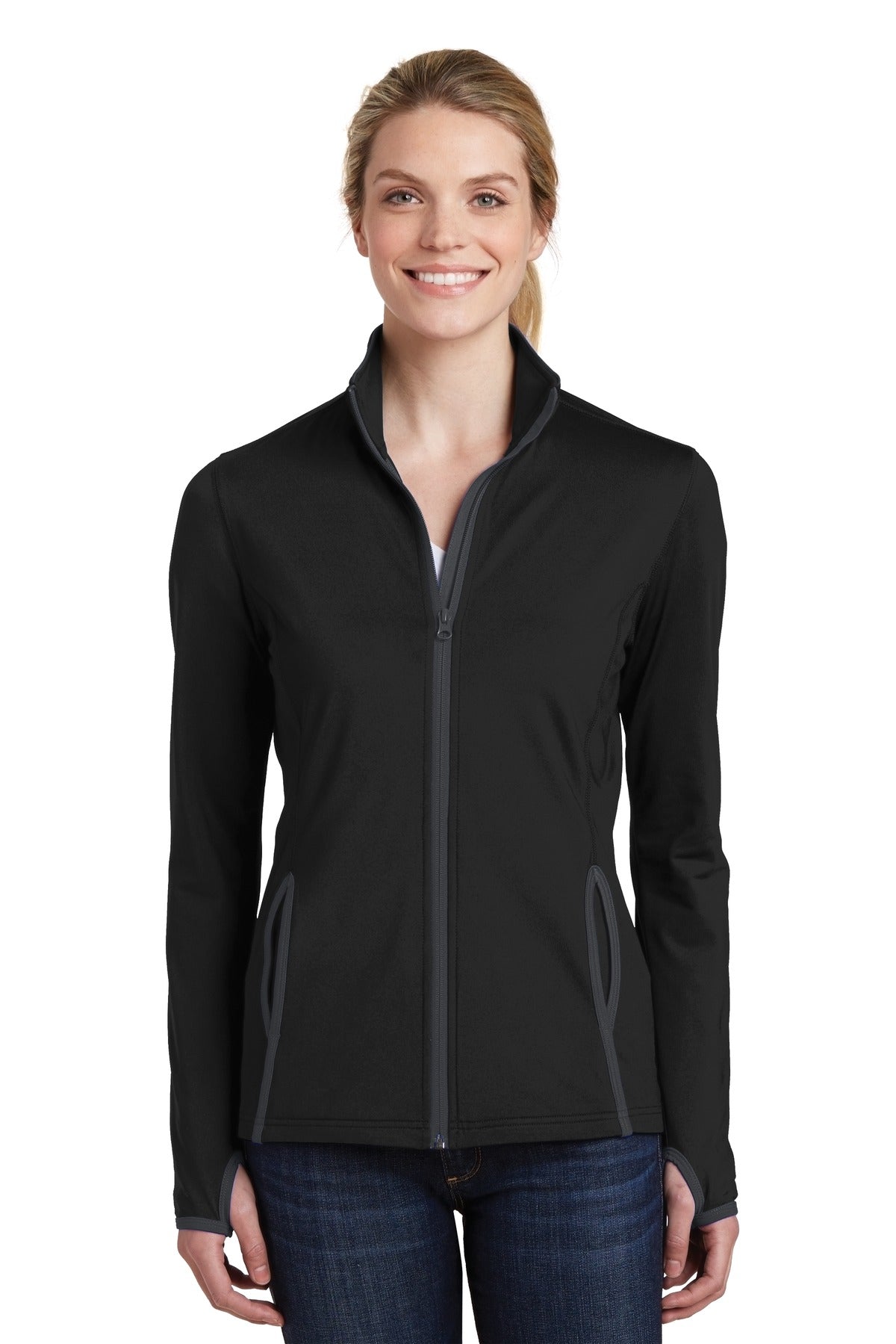 Sport-Tek? Women's Sport-Wick? Stretch Contrast Full-Zip Jacket.  LST853