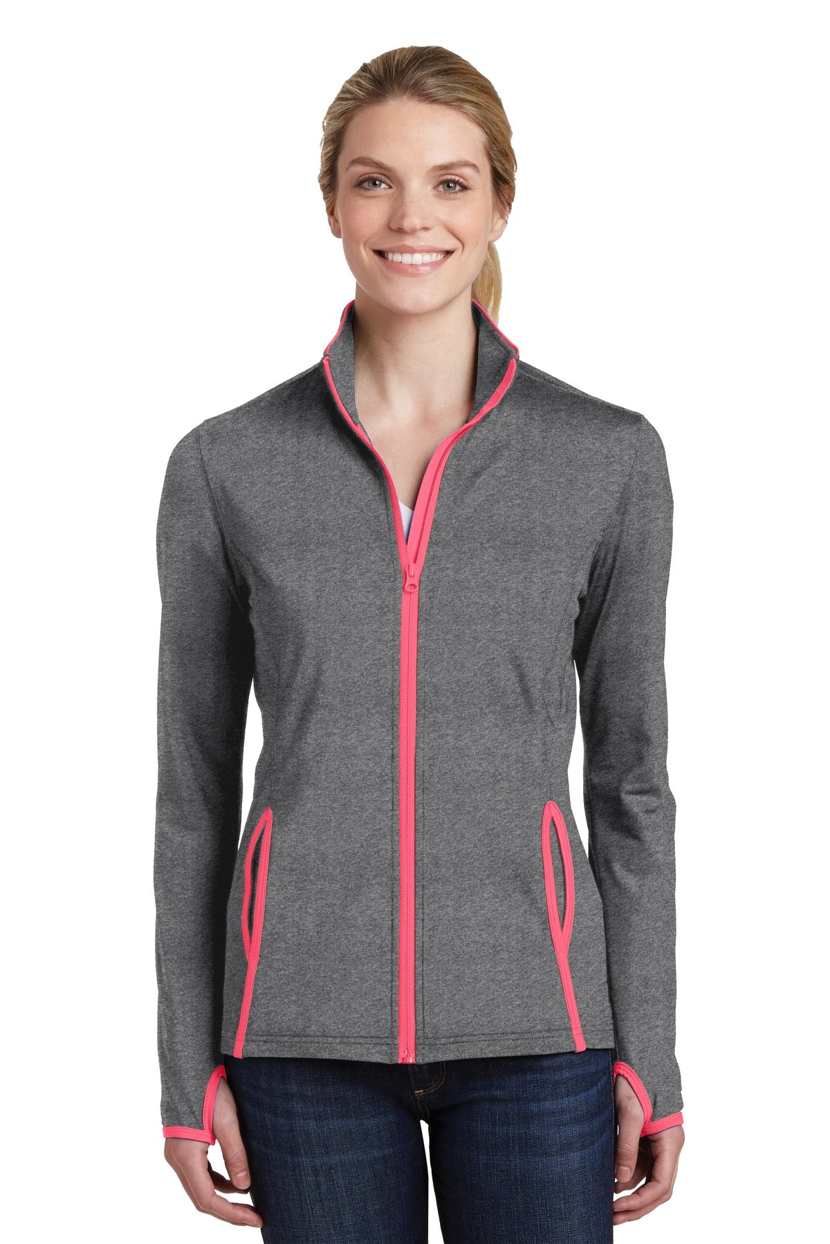 Sport-Tek? Women's Sport-Wick? Stretch Contrast Full-Zip Jacket.  LST853