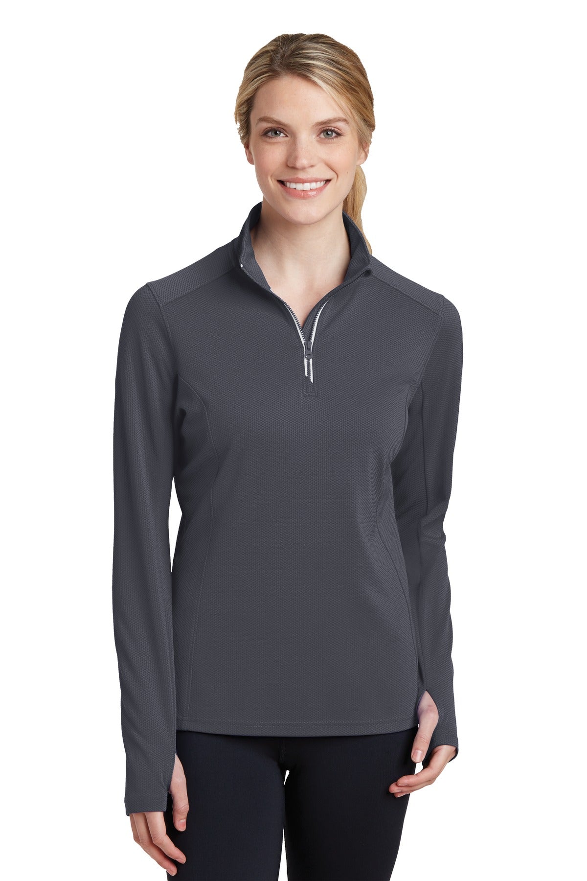 Sport-Tek? Women's Sport-Wick? Textured 1/4-Zip Pullover.  LST860