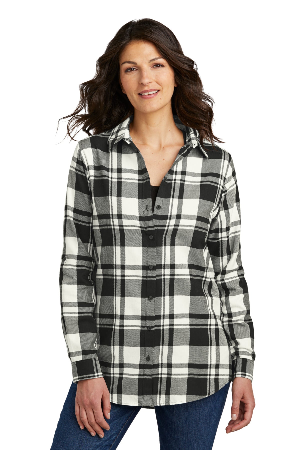 Port Authority? Women's Plaid Flannel Tunic . LW668