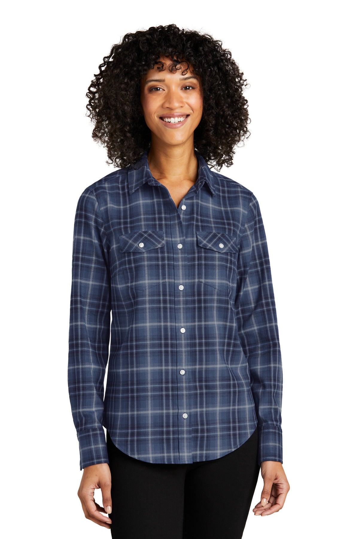 Port Authority? Women's Long Sleeve Ombre Plaid Shirt LW672