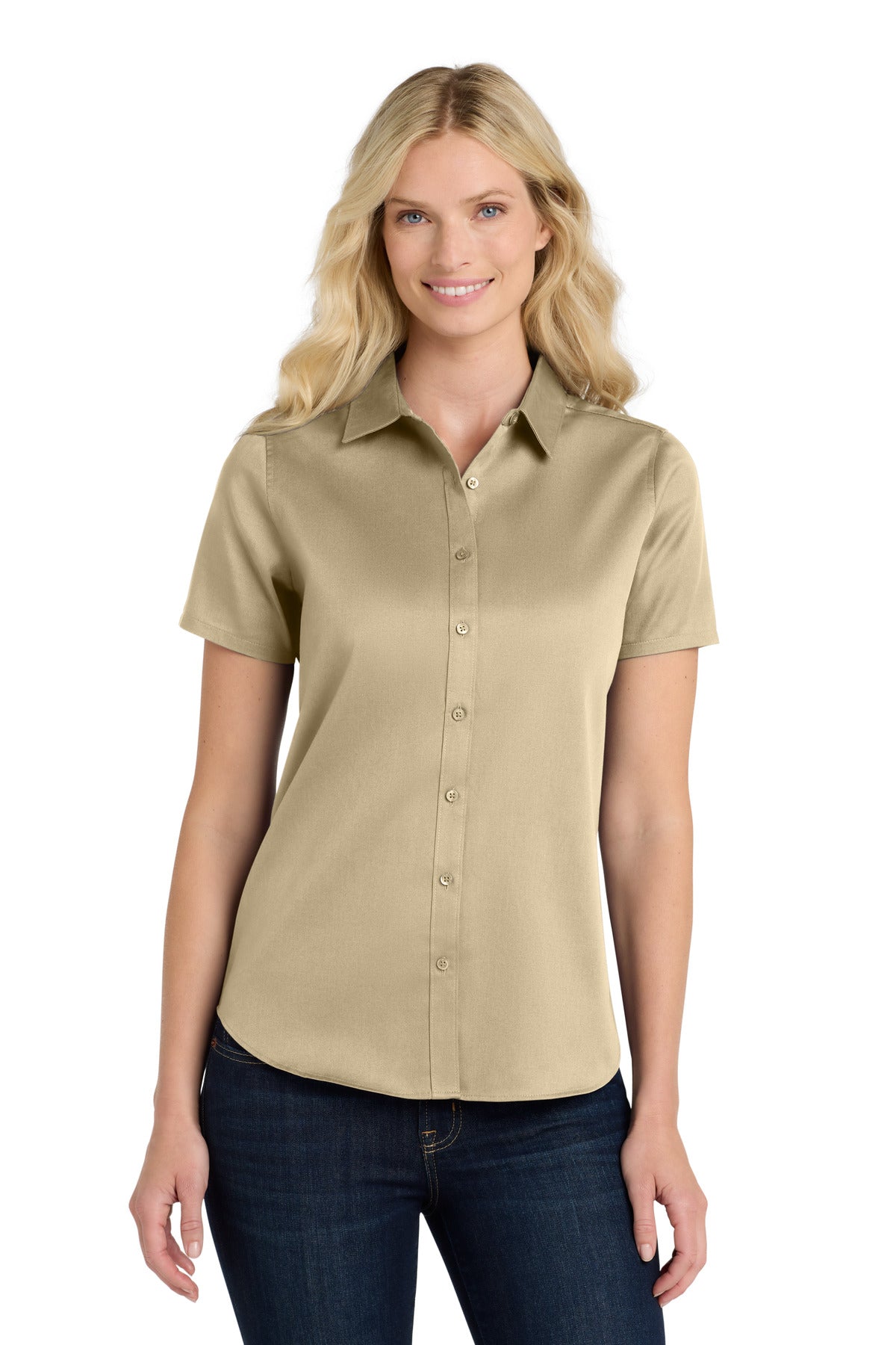 Port Authority? Women's Short Sleeve SuperPro React?Twill Shirt. LW809