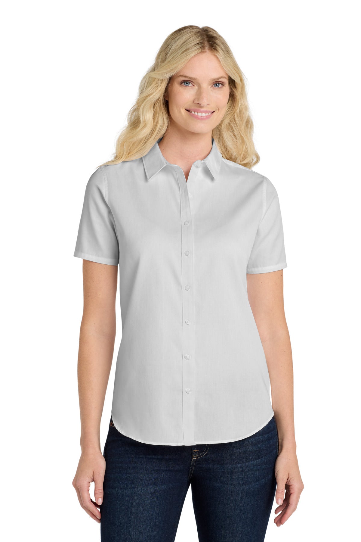 Port Authority? Women's Short Sleeve SuperPro React?Twill Shirt. LW809