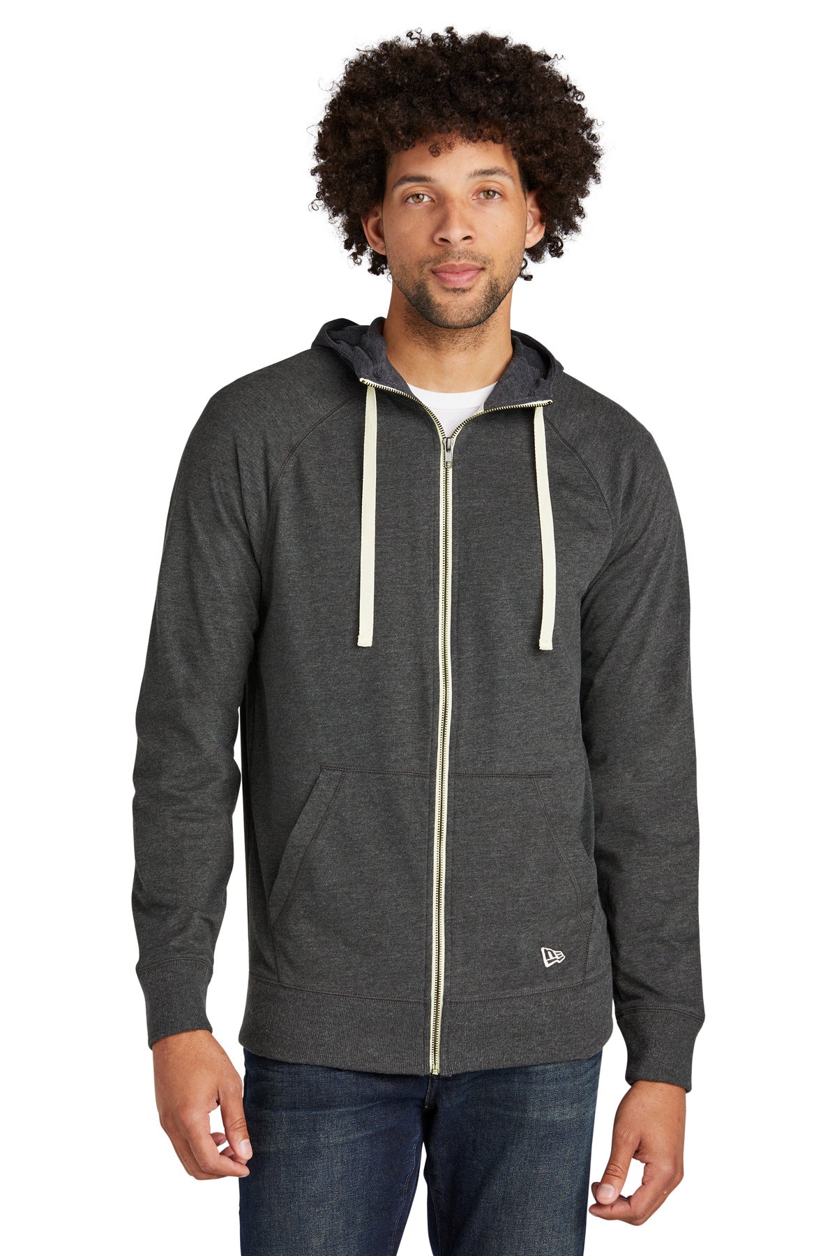 New Era ? Sueded Cotton Blend Full-Zip Hoodie. NEA122