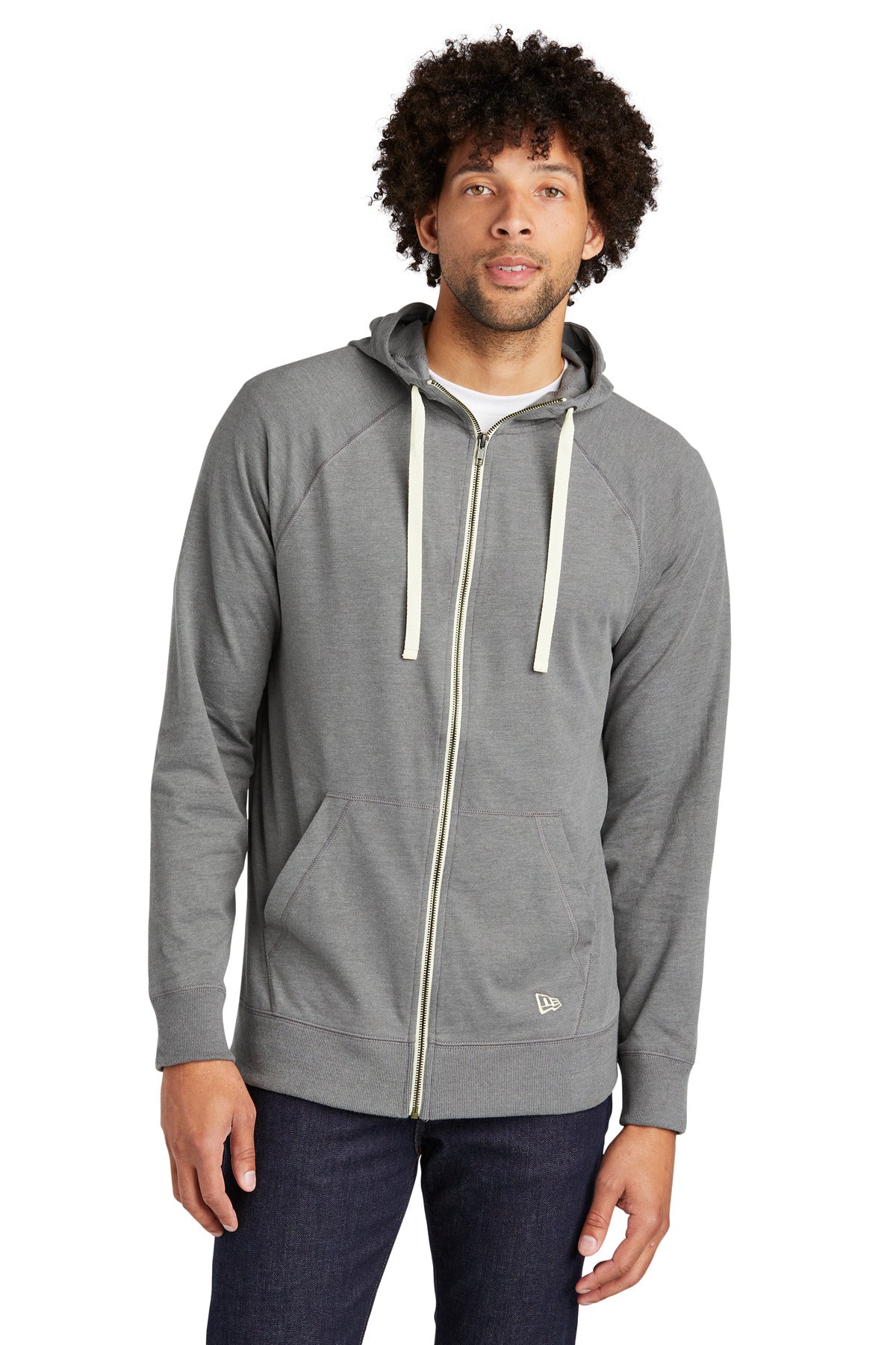 New Era ? Sueded Cotton Blend Full-Zip Hoodie. NEA122