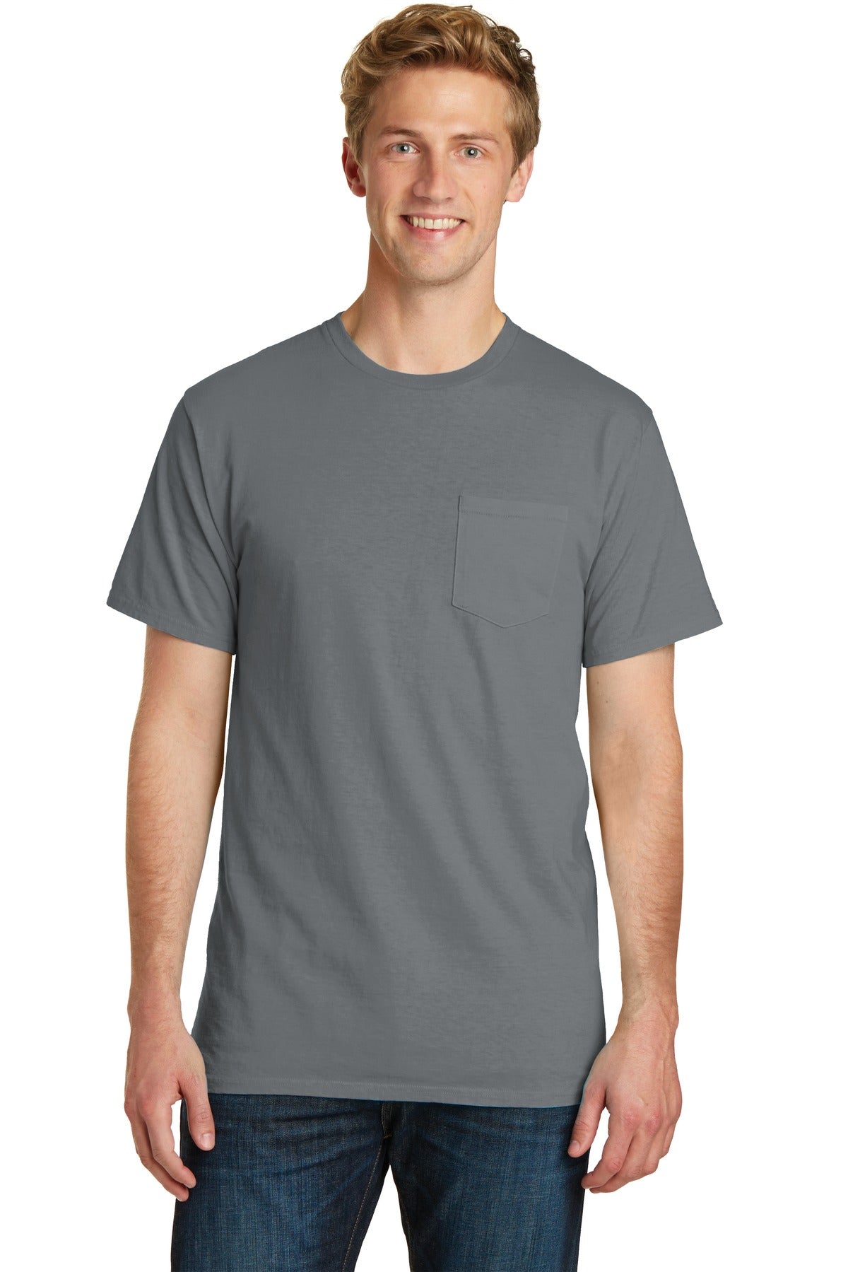 Port & Company? Beach Wash? Garment-Dyed Pocket Tee.  PC099P