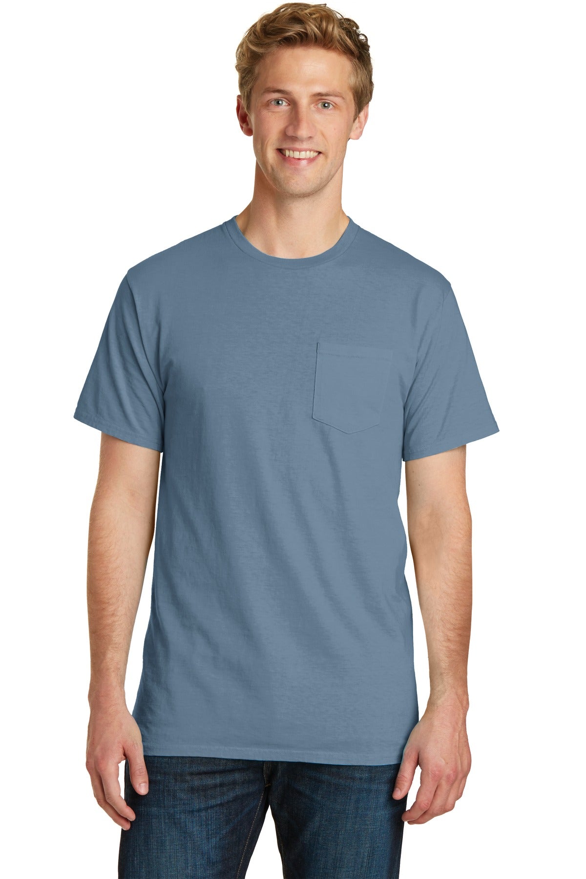 Port & Company? Beach Wash? Garment-Dyed Pocket Tee.  PC099P