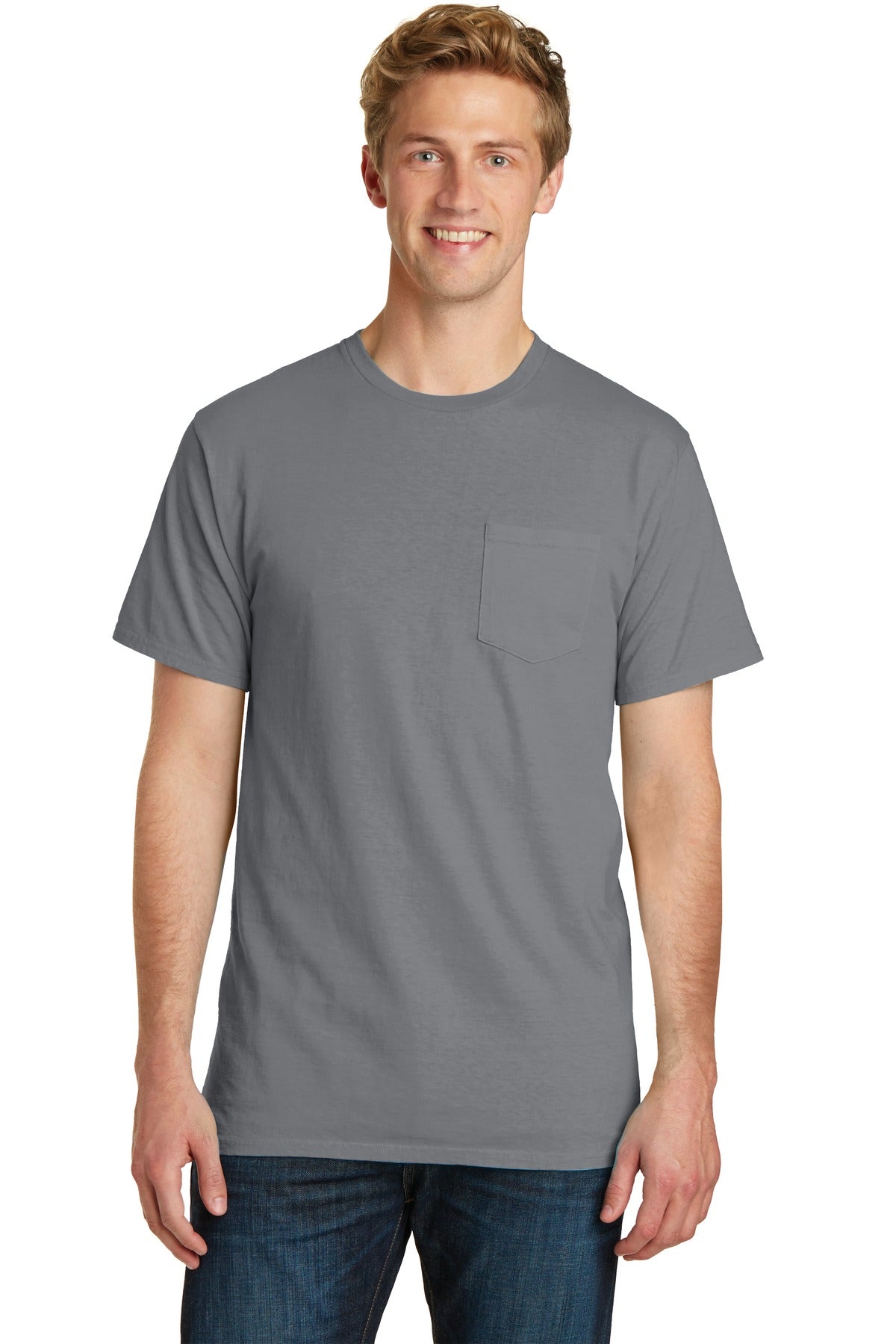 Port & Company? Beach Wash? Garment-Dyed Pocket Tee.  PC099P