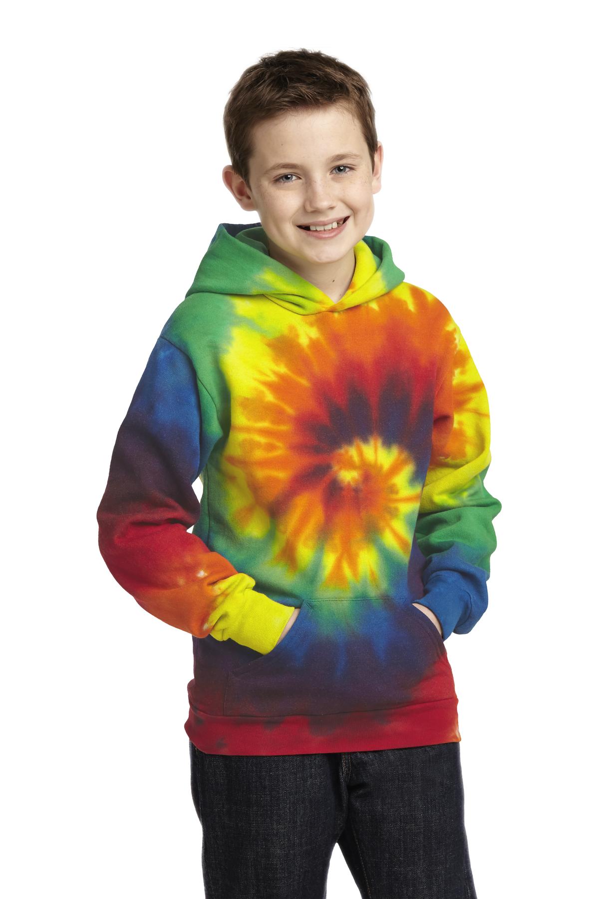 Port & Company? Youth Tie-Dye Pullover Hooded Sweatshirt. PC146Y