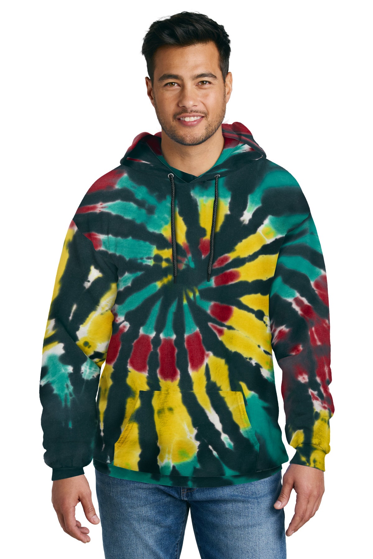 Port & Company? Tie-Dye Pullover Hooded Sweatshirt. PC146