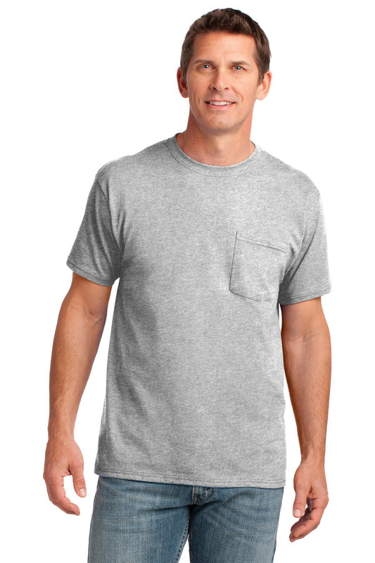 Port & Company? Core Cotton Pocket Tee. PC54P