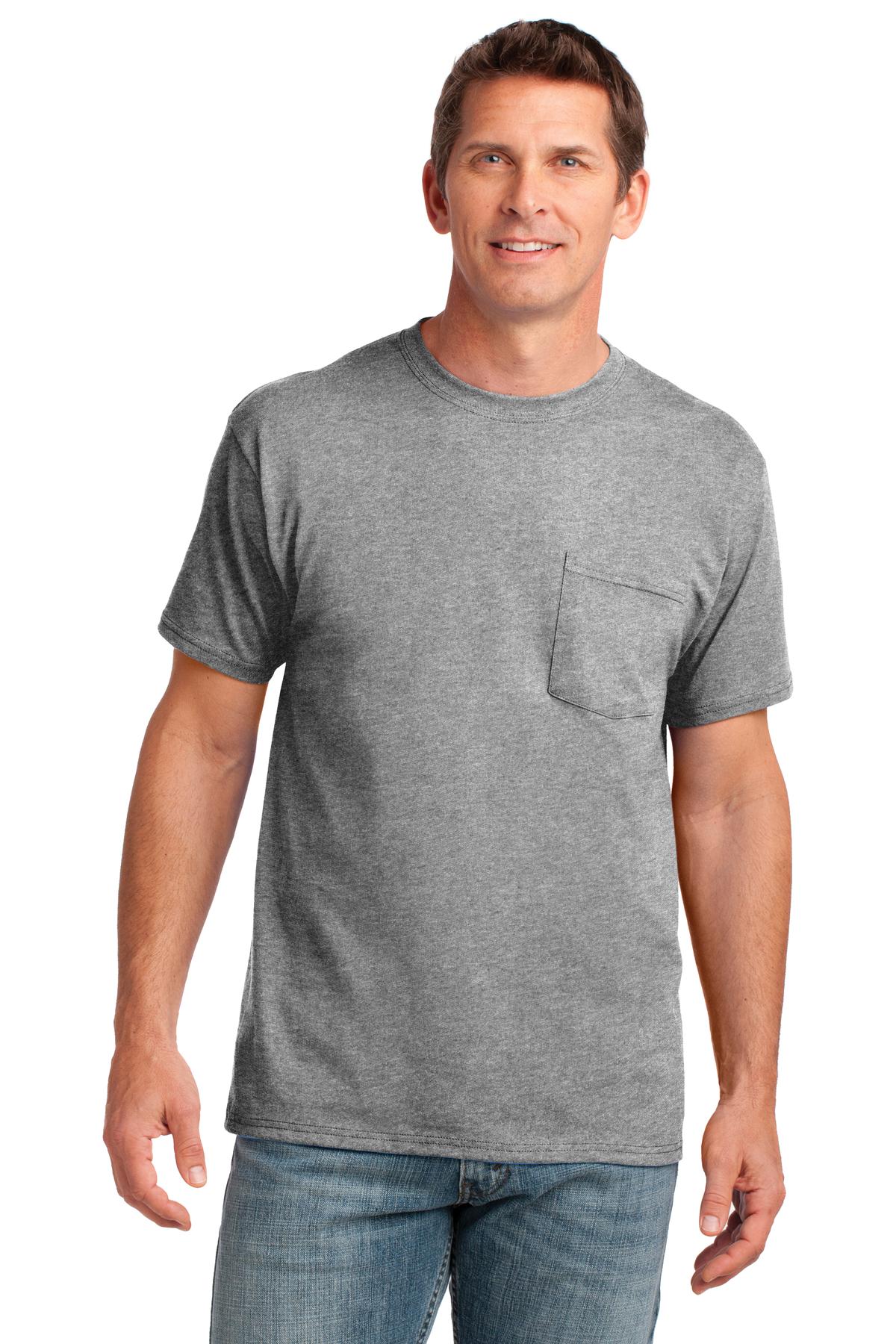 Port & Company? Core Cotton Pocket Tee. PC54P