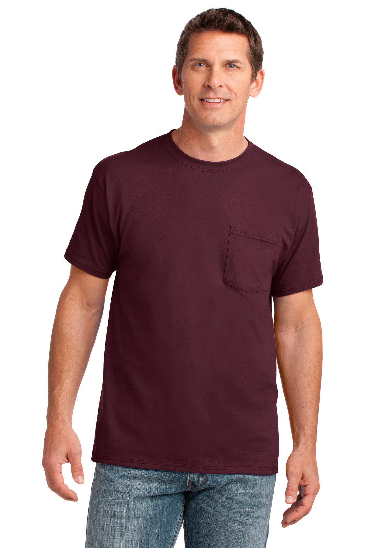 Port & Company? Core Cotton Pocket Tee. PC54P