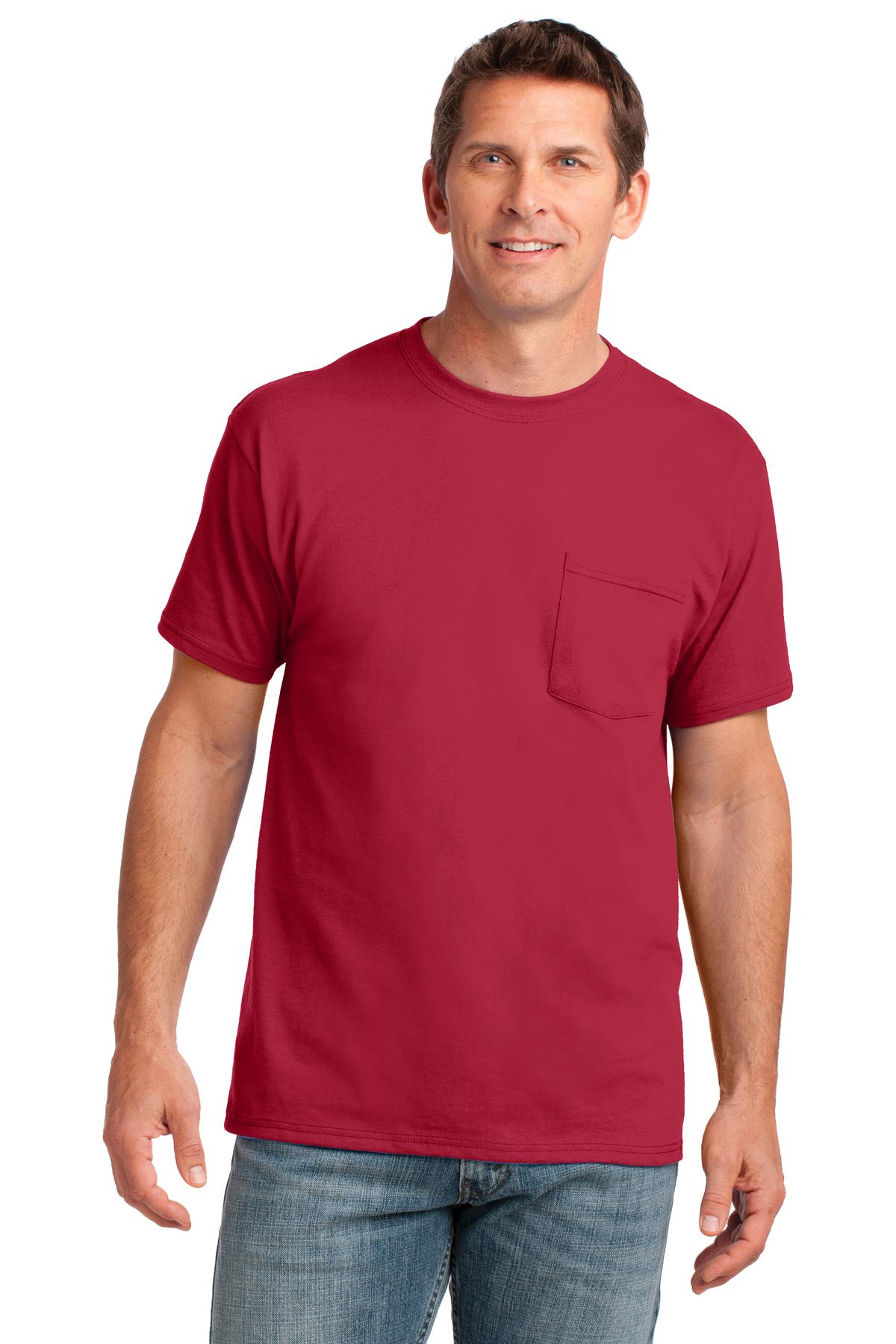 Port & Company? Core Cotton Pocket Tee. PC54P