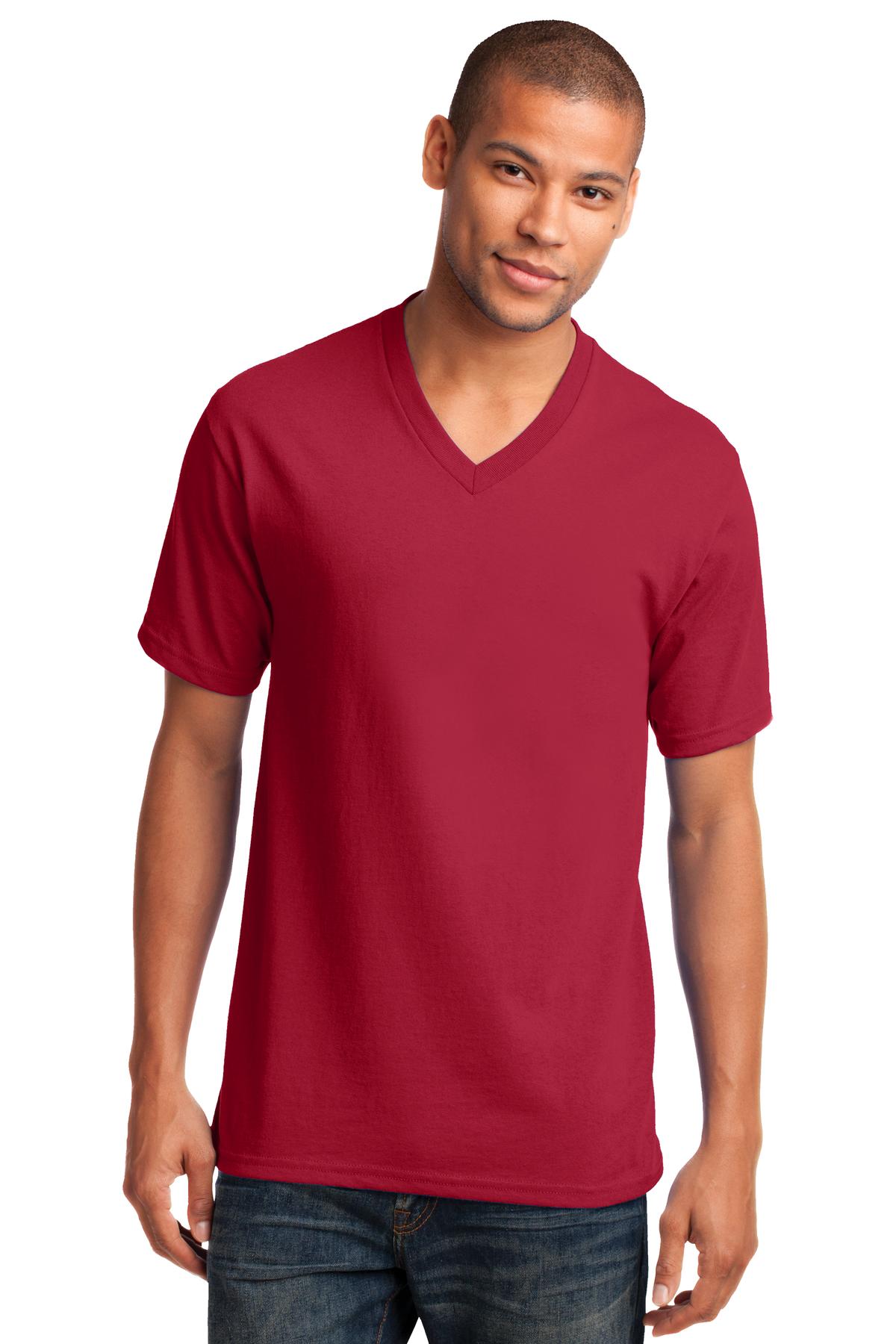 Port & Company? Core Cotton V-Neck Tee. PC54V