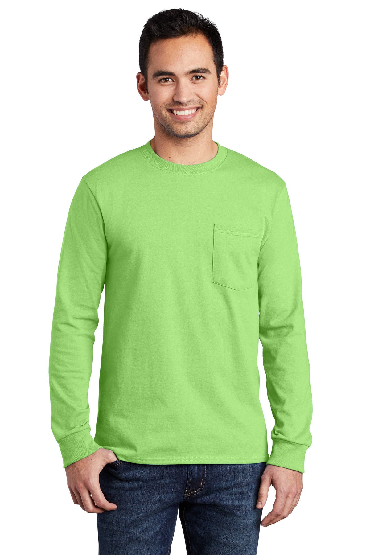 Port & Company? Tall Long Sleeve Essential Pocket Tee. PC61LSPT