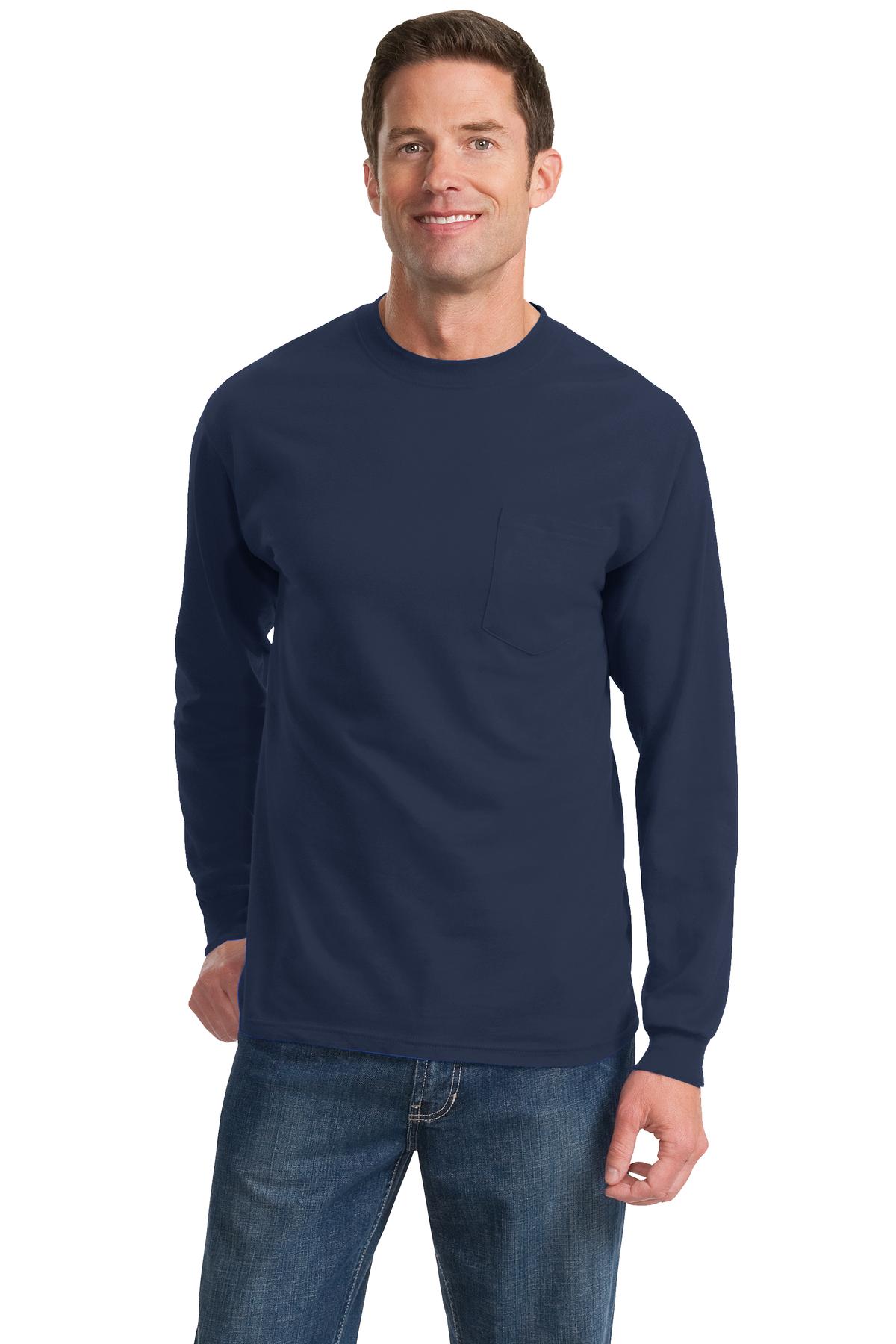 Port & Company? Long Sleeve Essential Pocket Tee.  PC61LSP