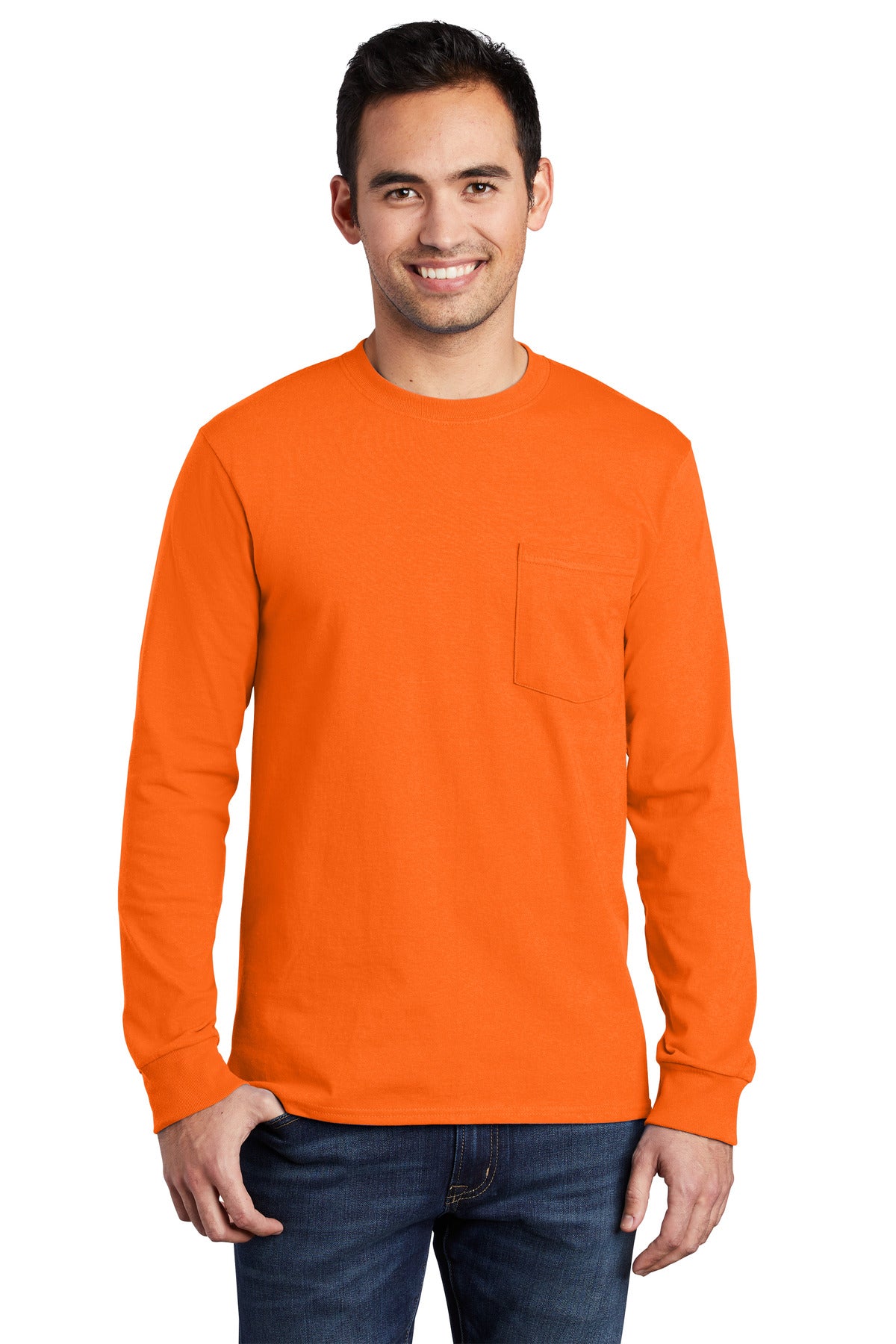 Port & Company? Long Sleeve Essential Pocket Tee.  PC61LSP