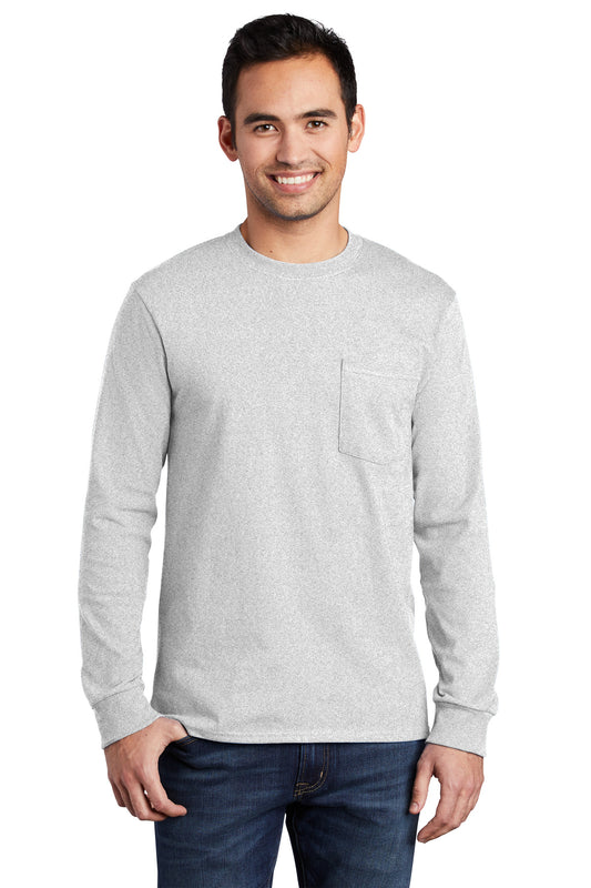 Port & Company? Long Sleeve Essential Pocket Tee.  PC61LSP