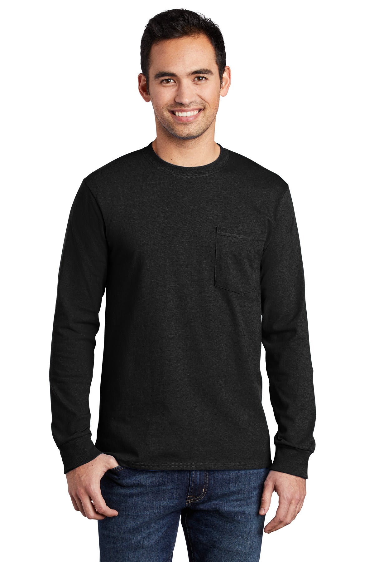 Port & Company? Long Sleeve Essential Pocket Tee.  PC61LSP