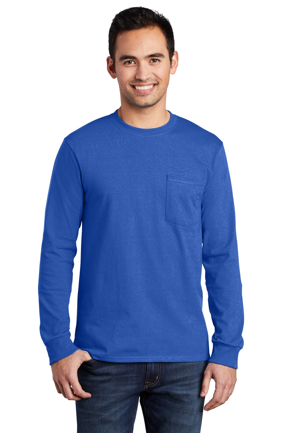 Port & Company? Long Sleeve Essential Pocket Tee.  PC61LSP